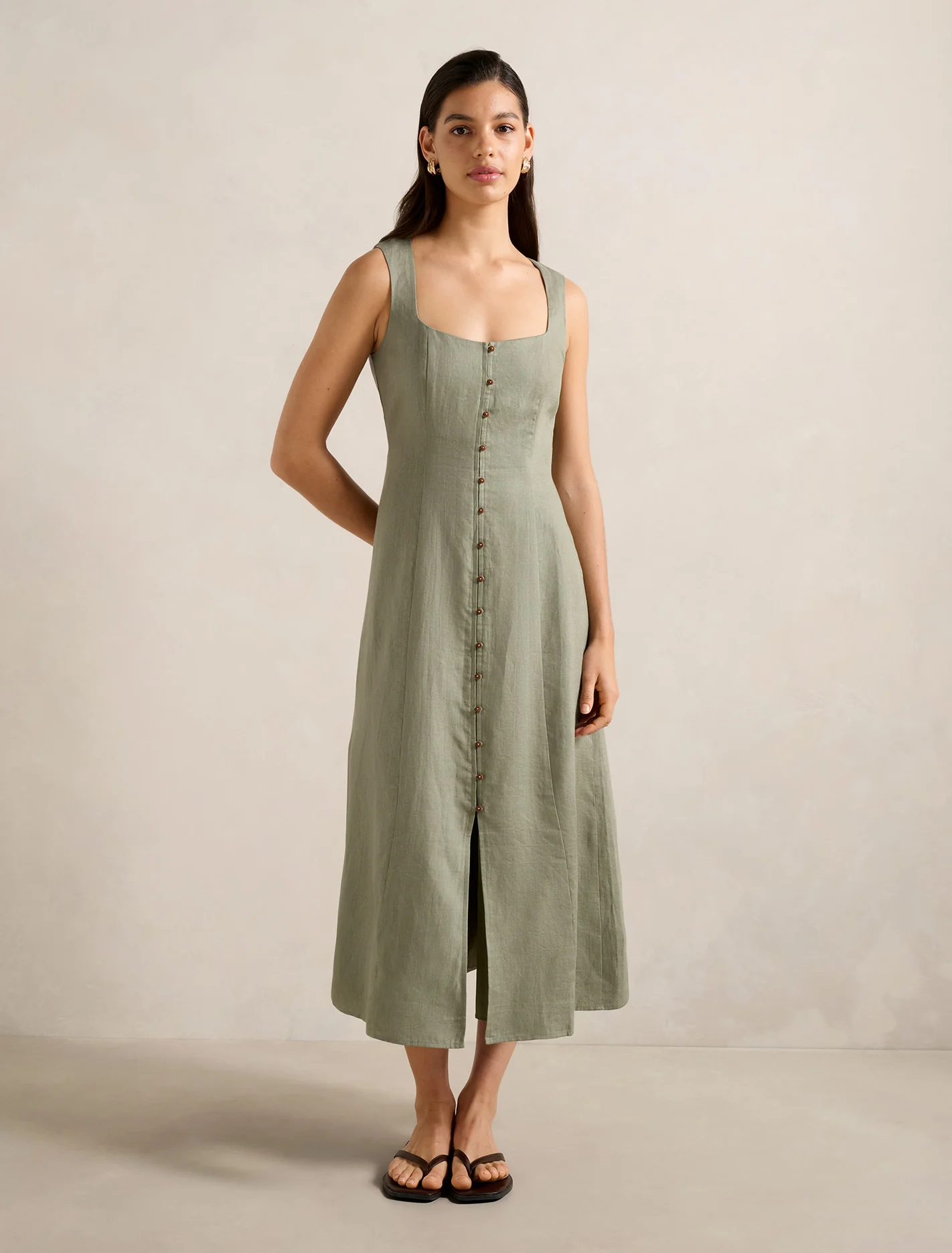 Button Down Midi Dress