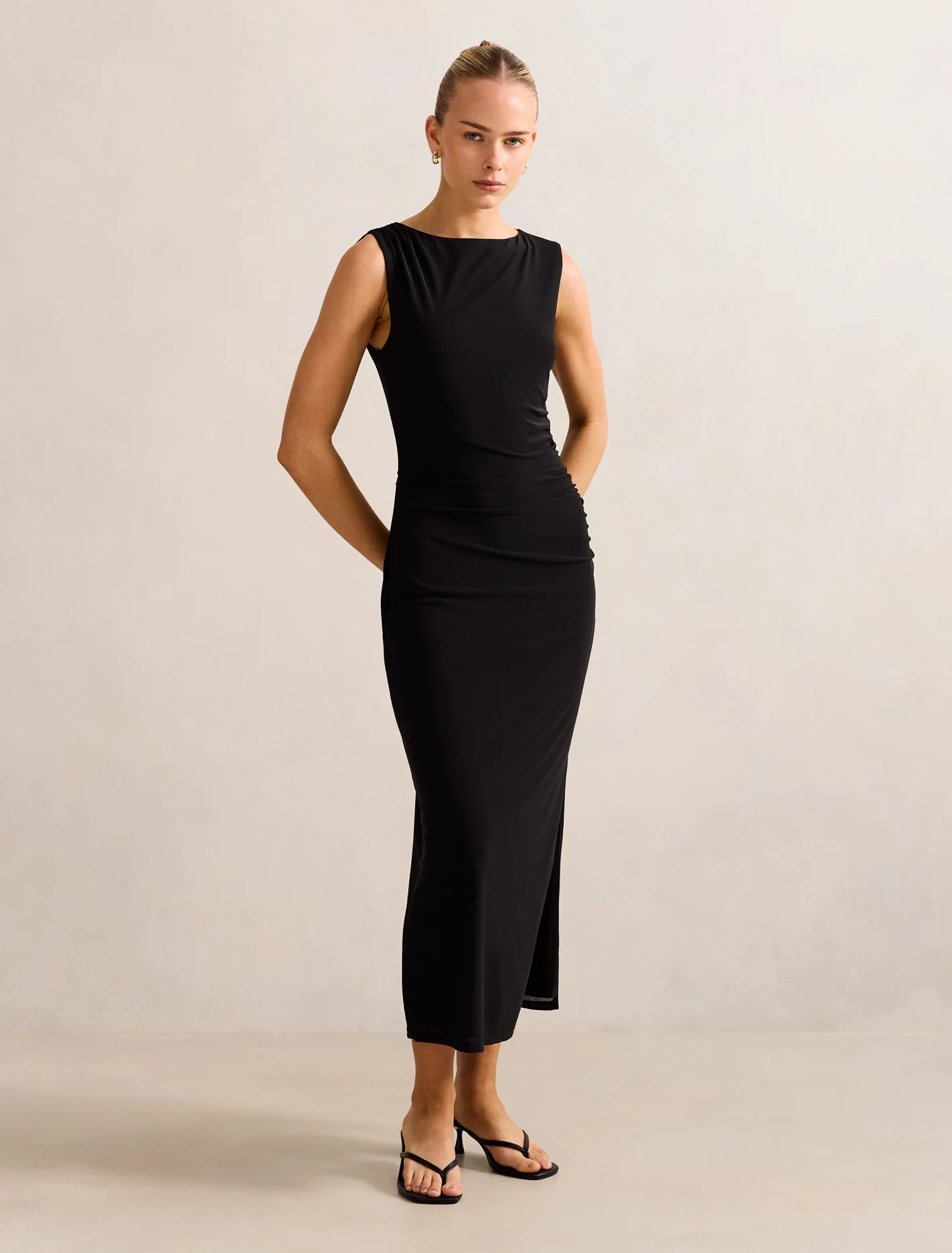 Sleeveless Mesh Midi Dress