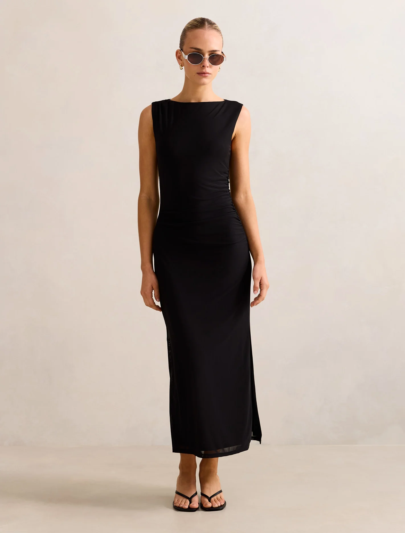 Sleeveless Mesh Midi Dress