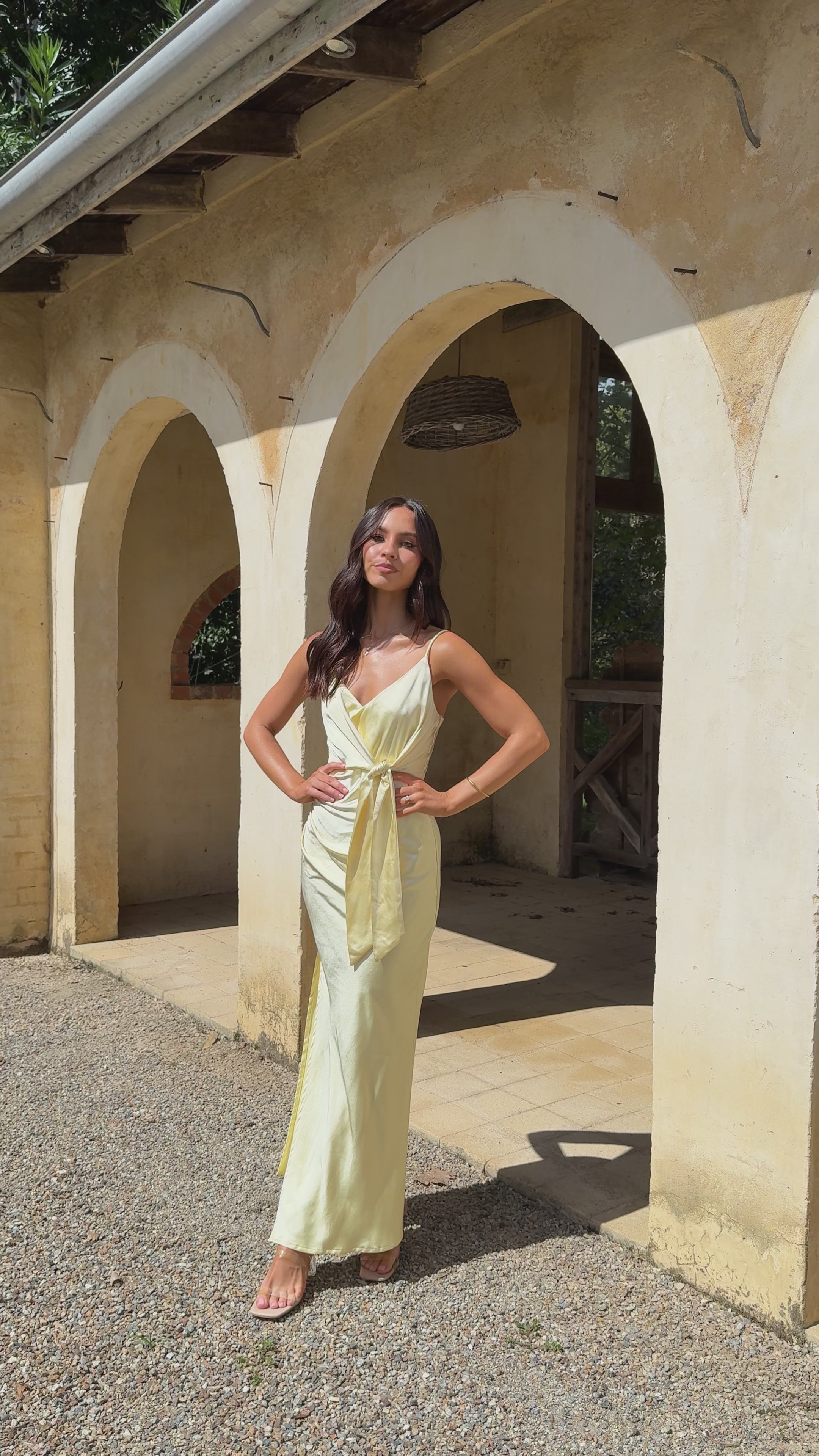 Yasmeen Tie Front Maxi Dress - Yellow