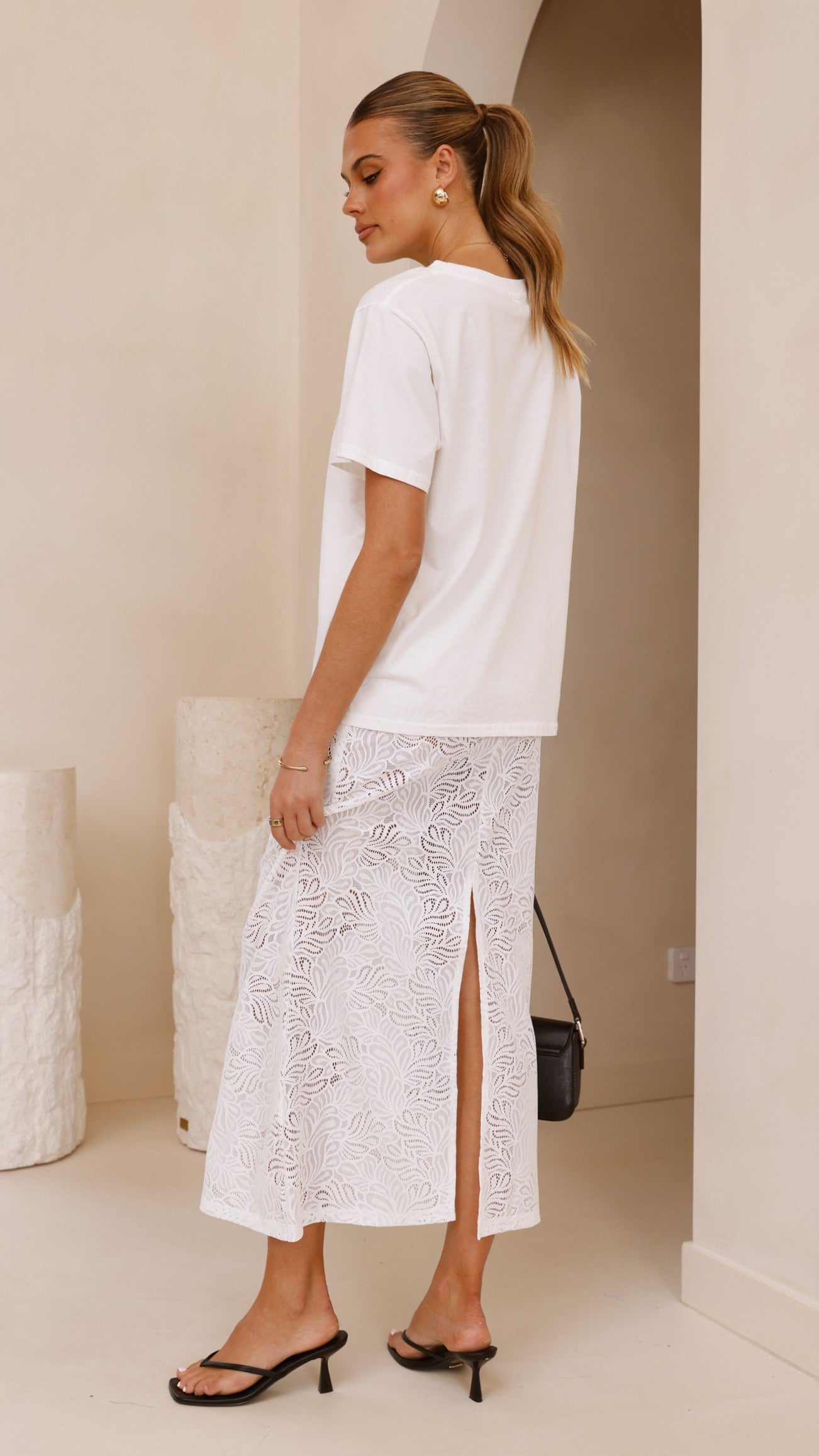 Louisa Lace Maxi Skirt - White