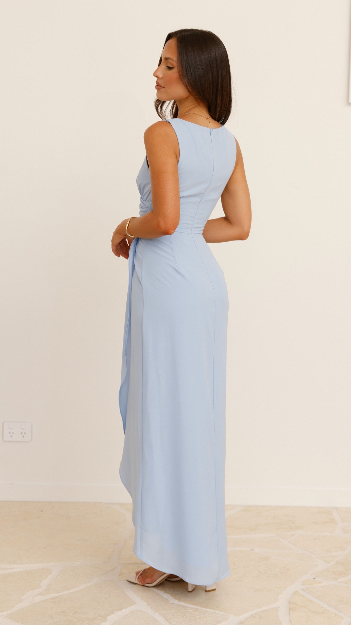 Pamela V Neck Maxi Dress - Blue
