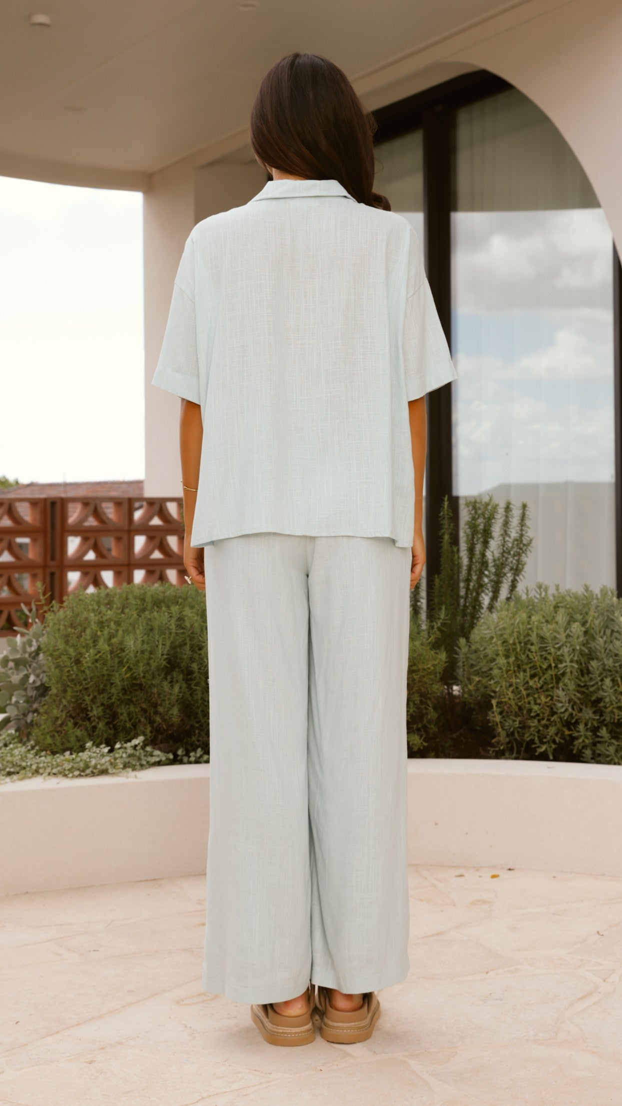 Lexi Linen Pants - Blue