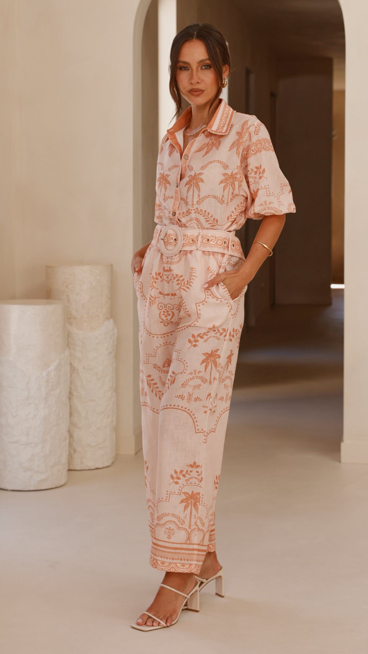 Xander Wide Leg Pants - Natural