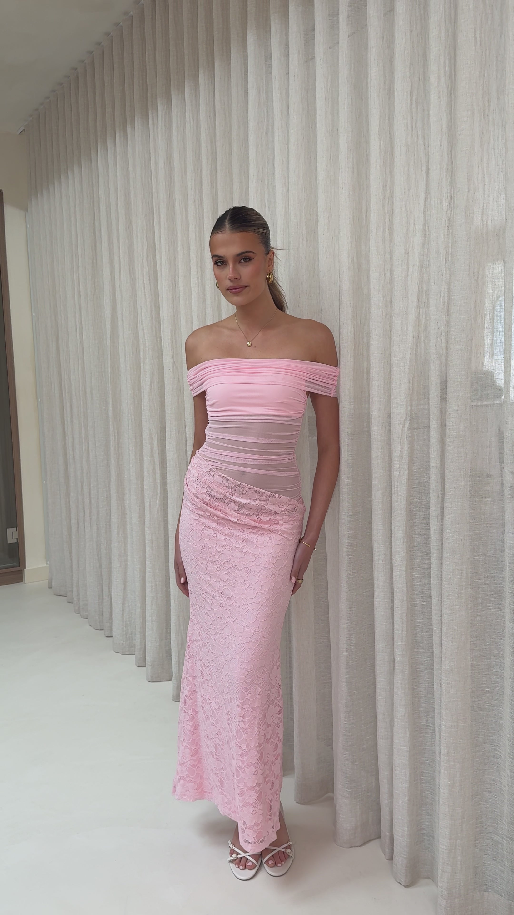 Tiarna Off The Shoulder Maxi Dress - Pink