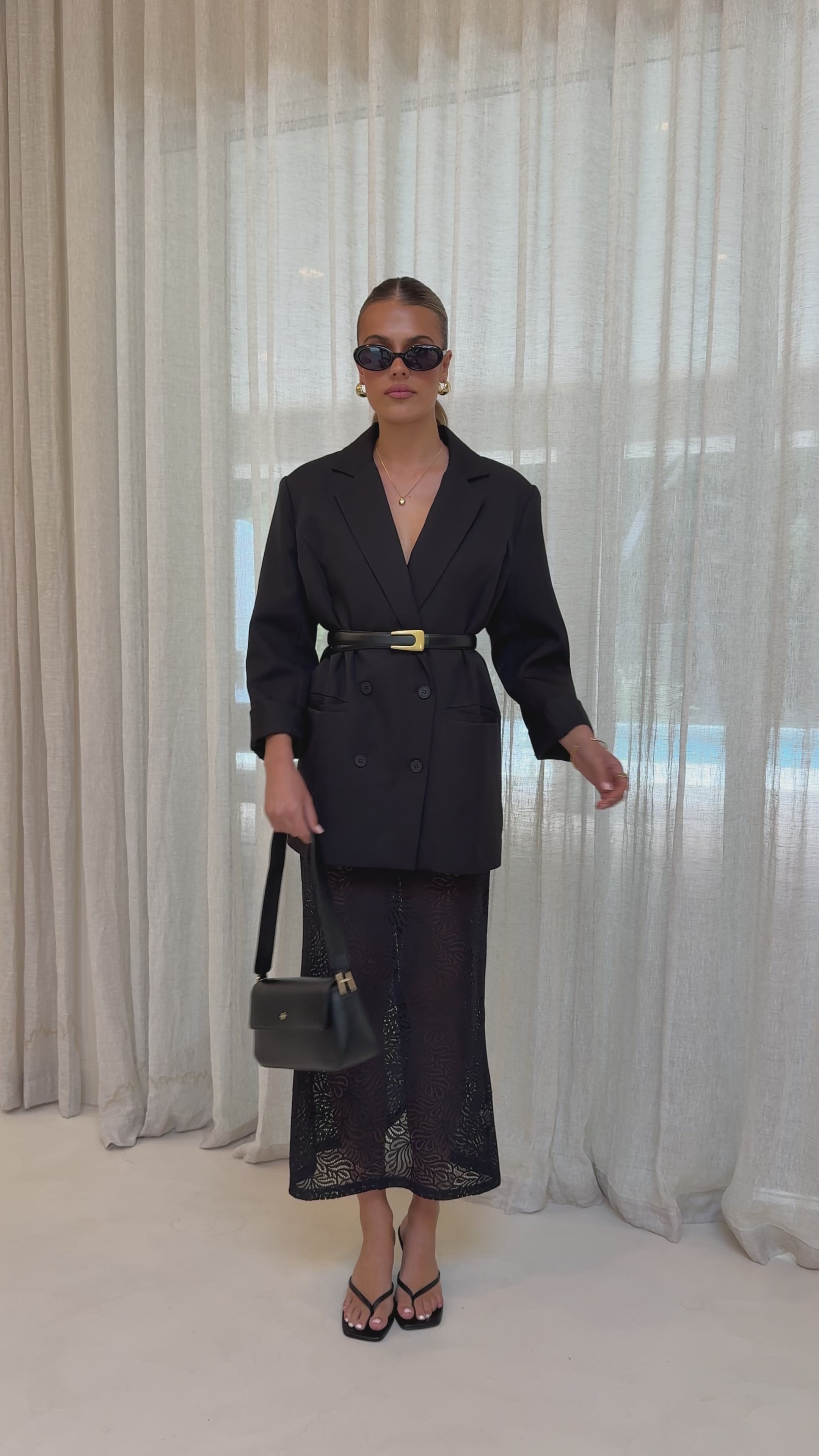 Louisa Lace Maxi Skirt - Black