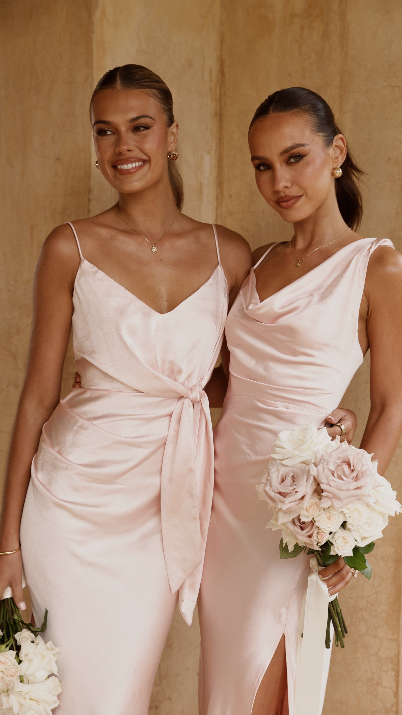 Yasmeen Tie Front Maxi Dress - Pink