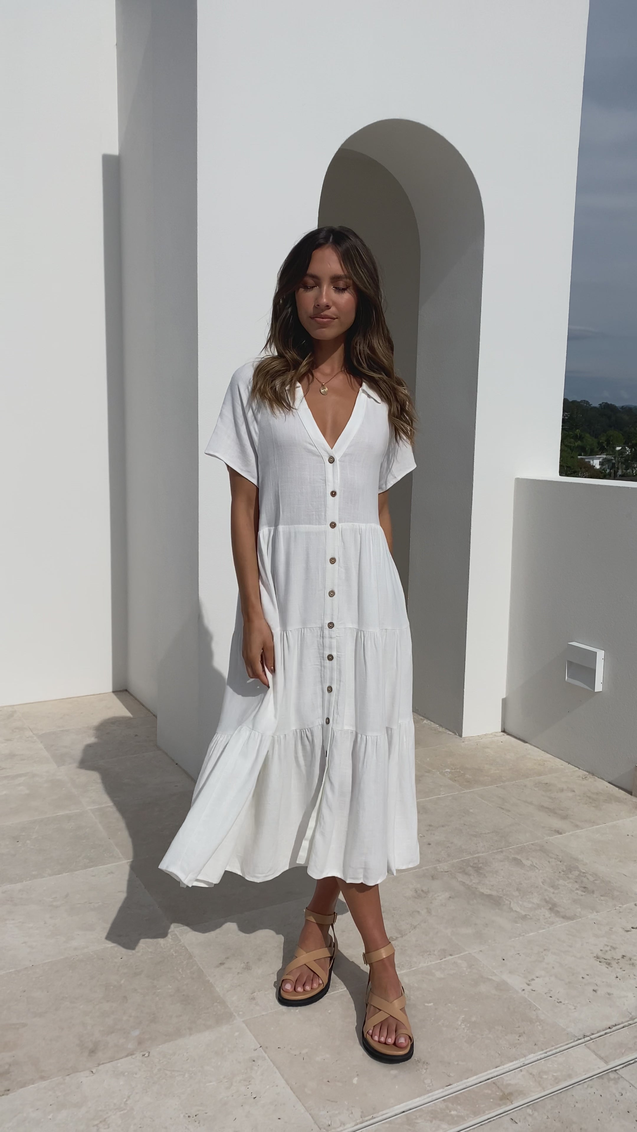 Kimberly Midi Dress - White