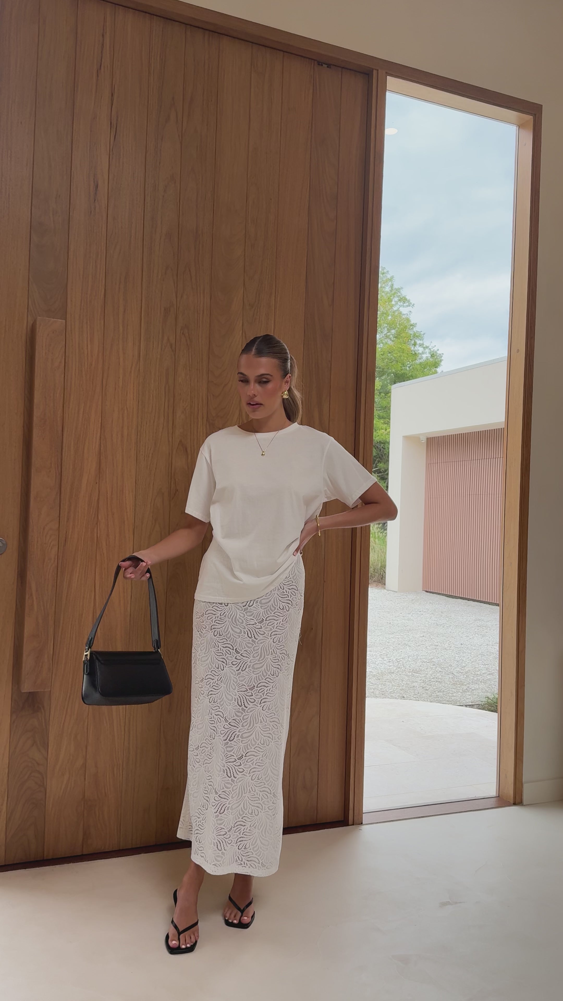 Louisa Lace Maxi Skirt - White