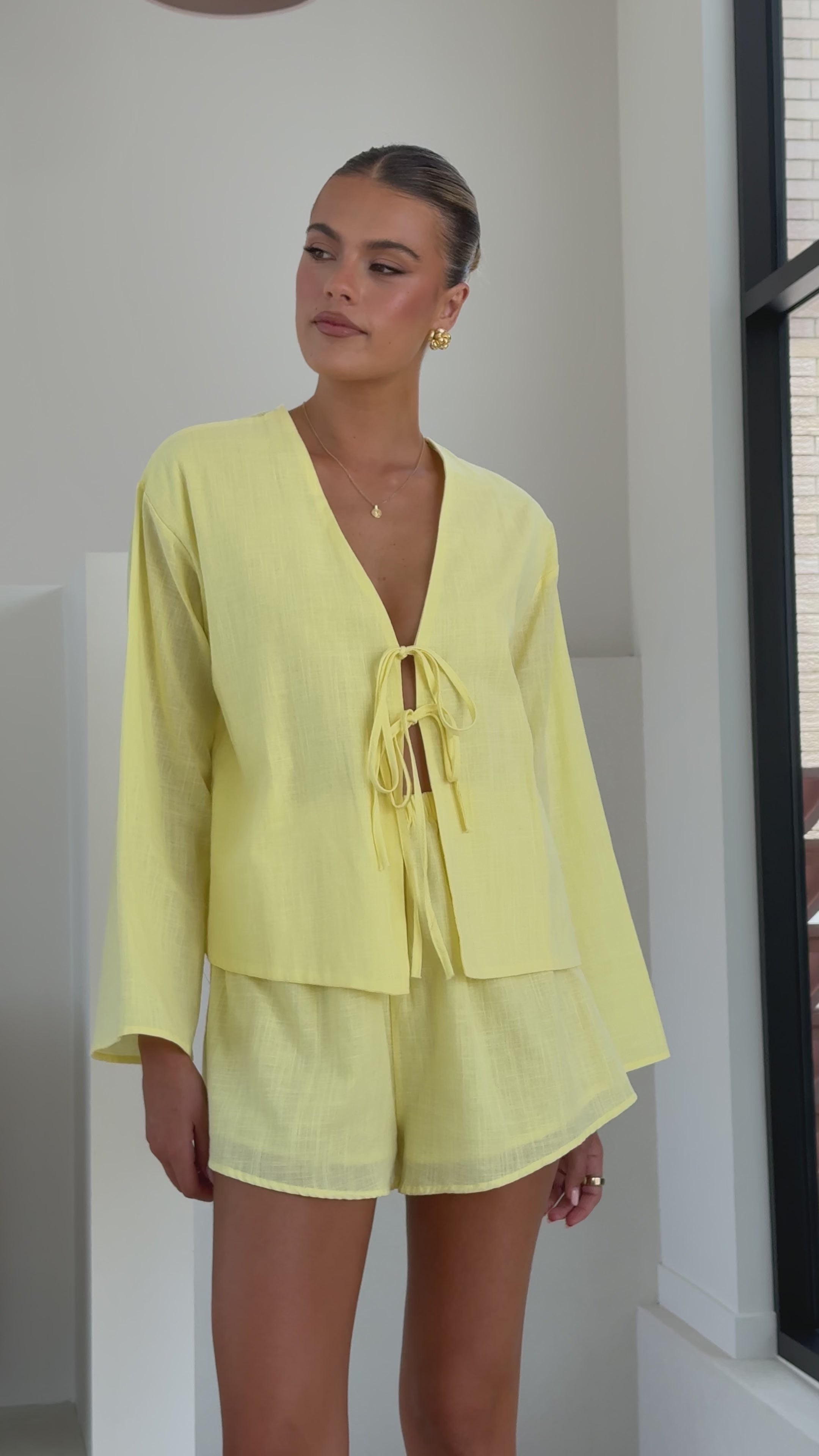 Iveena Top and Shorts Set - Yellow