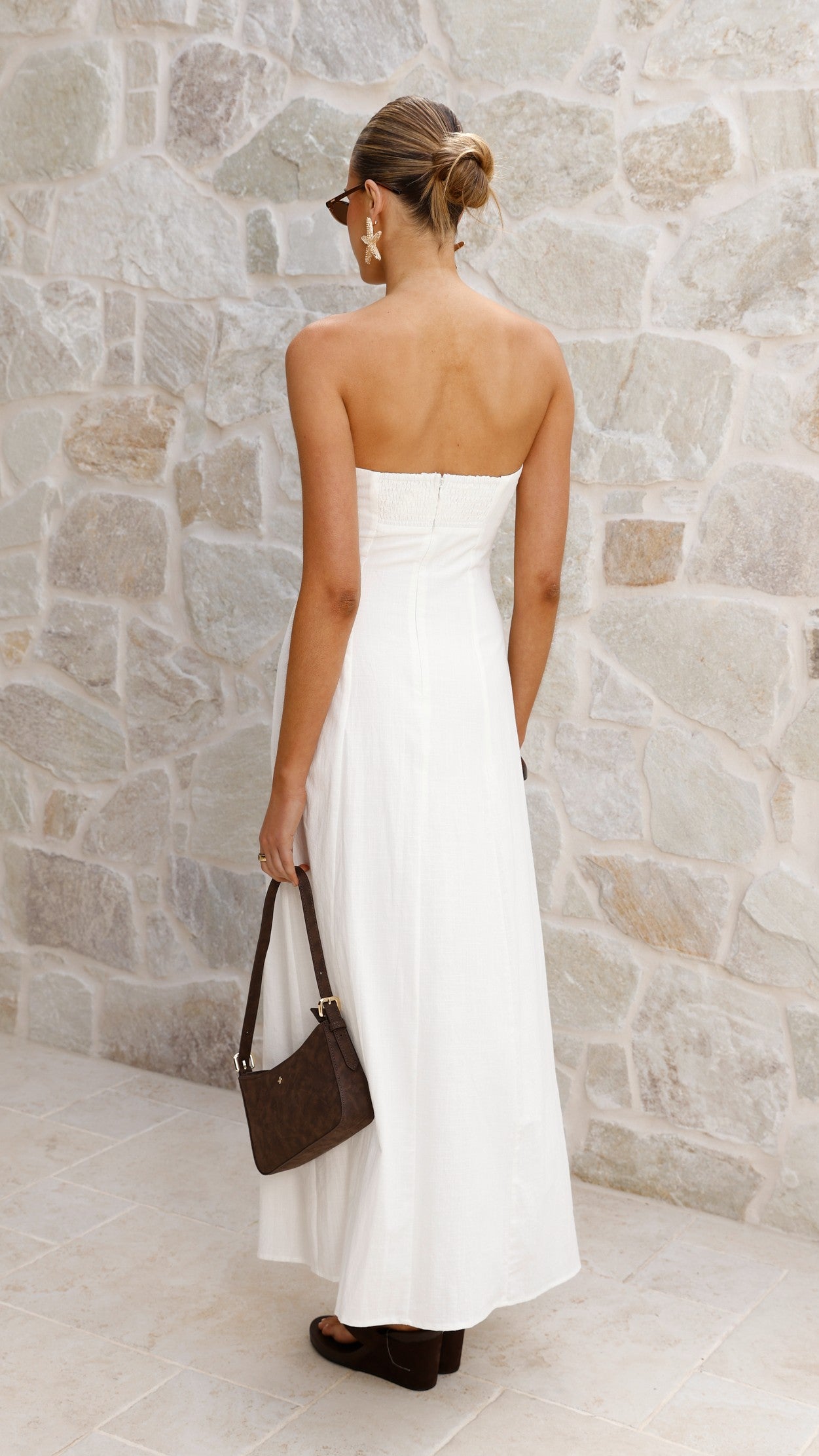 Astrid Strapless Maxi Dress - White