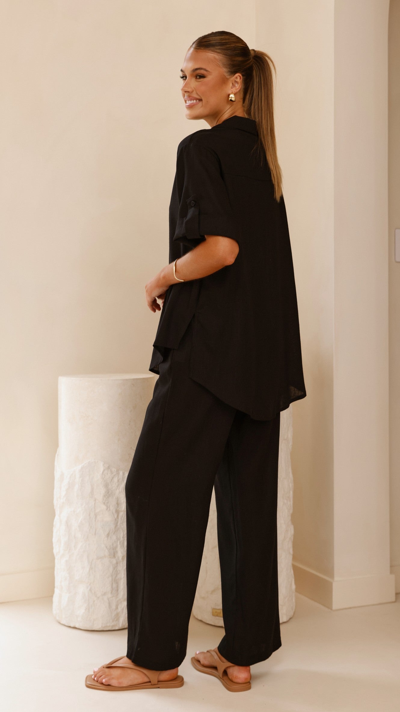 Vallerie Button Up Shirt - Black