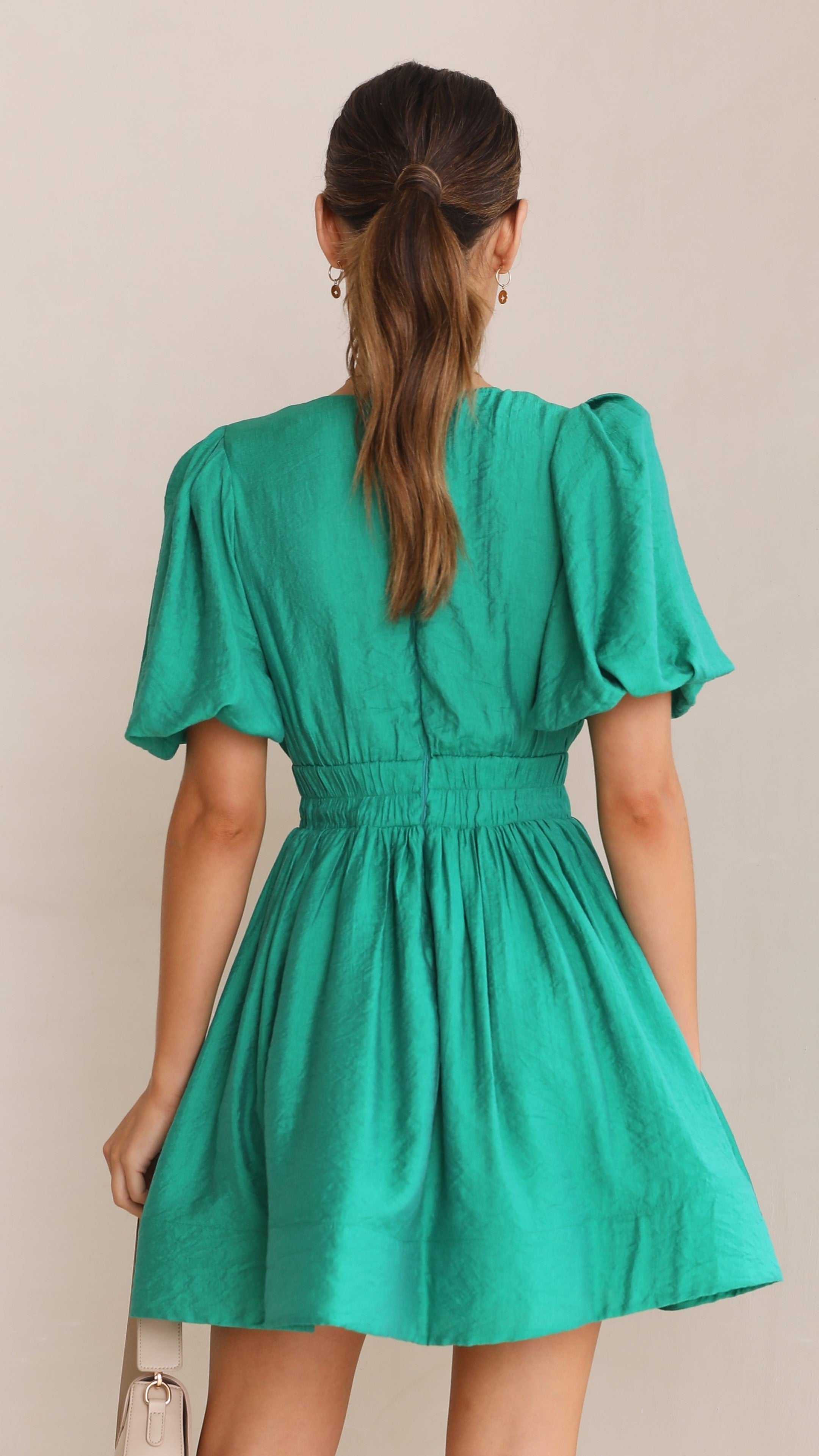 Erin Mini Dress - Emerald