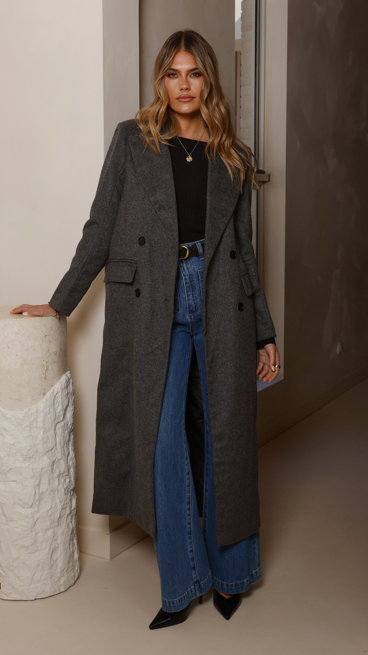 MVN - Lost In New York Coat - Charcoal