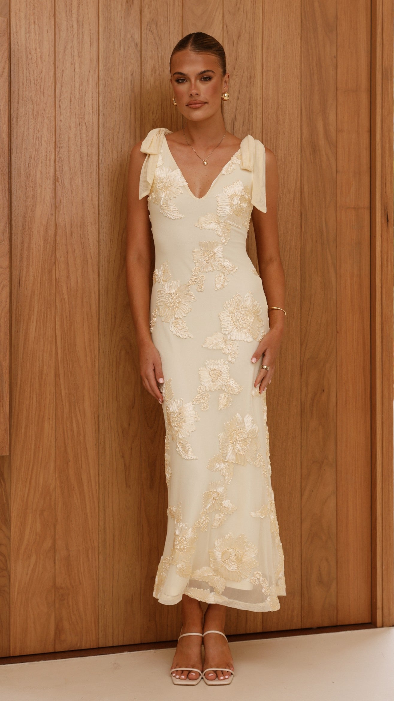 Usha Tie Strap Maxi Dress - Yellow