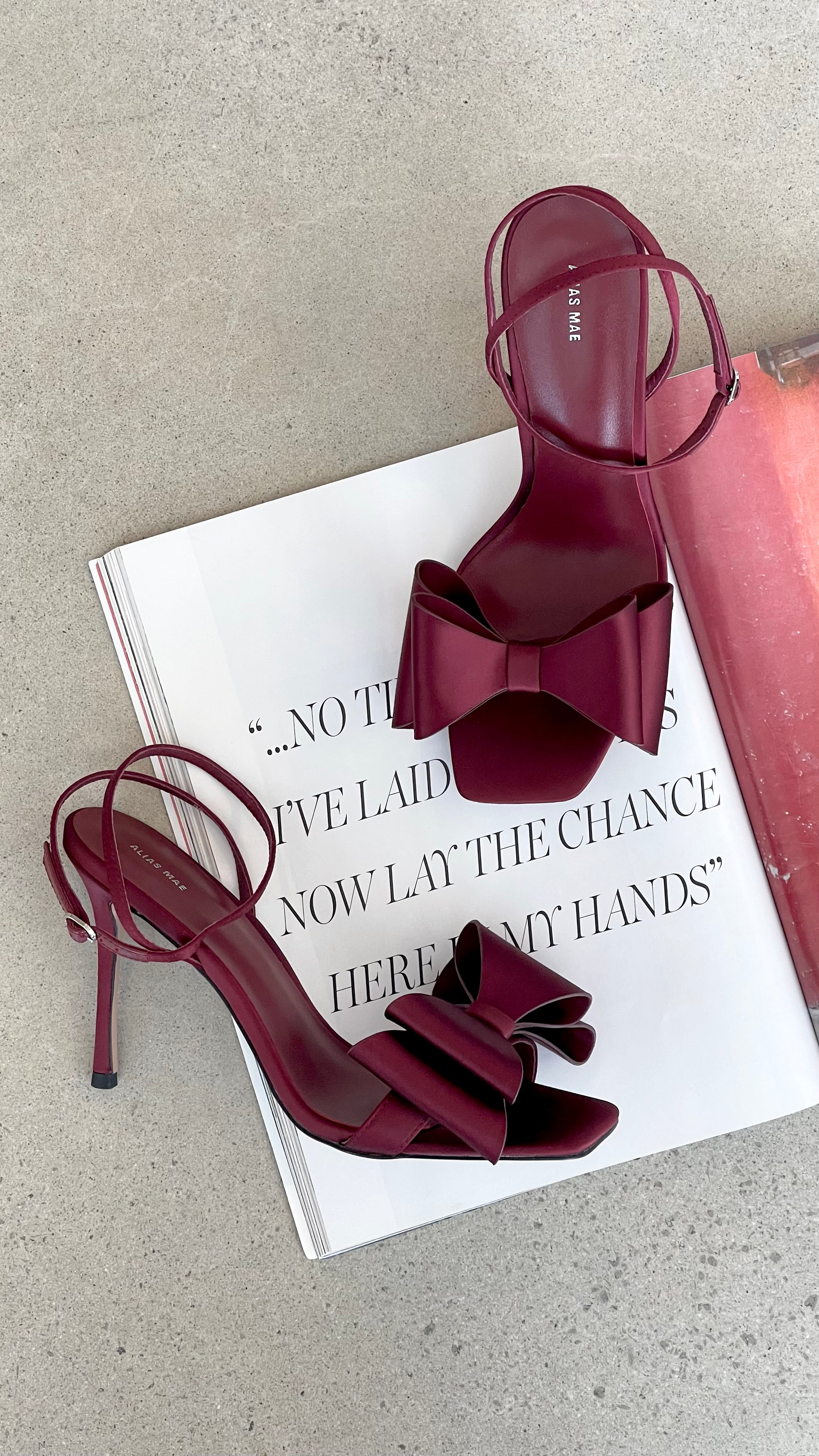 Gabby Heel - Burgundy Satin