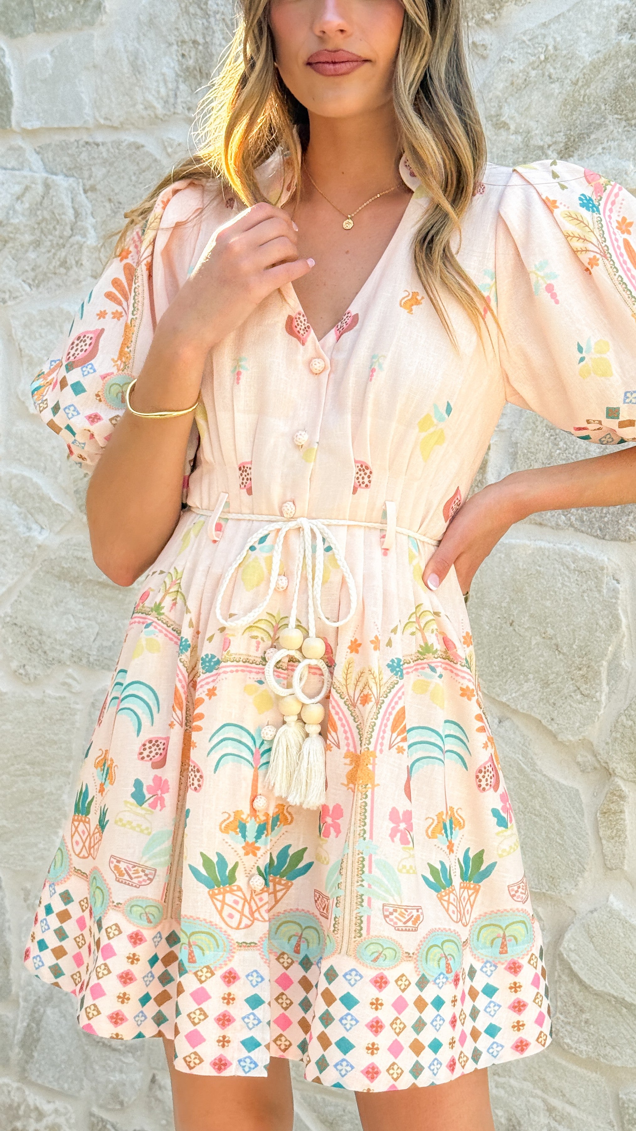 Misty Mini Dress - Acacia Palm