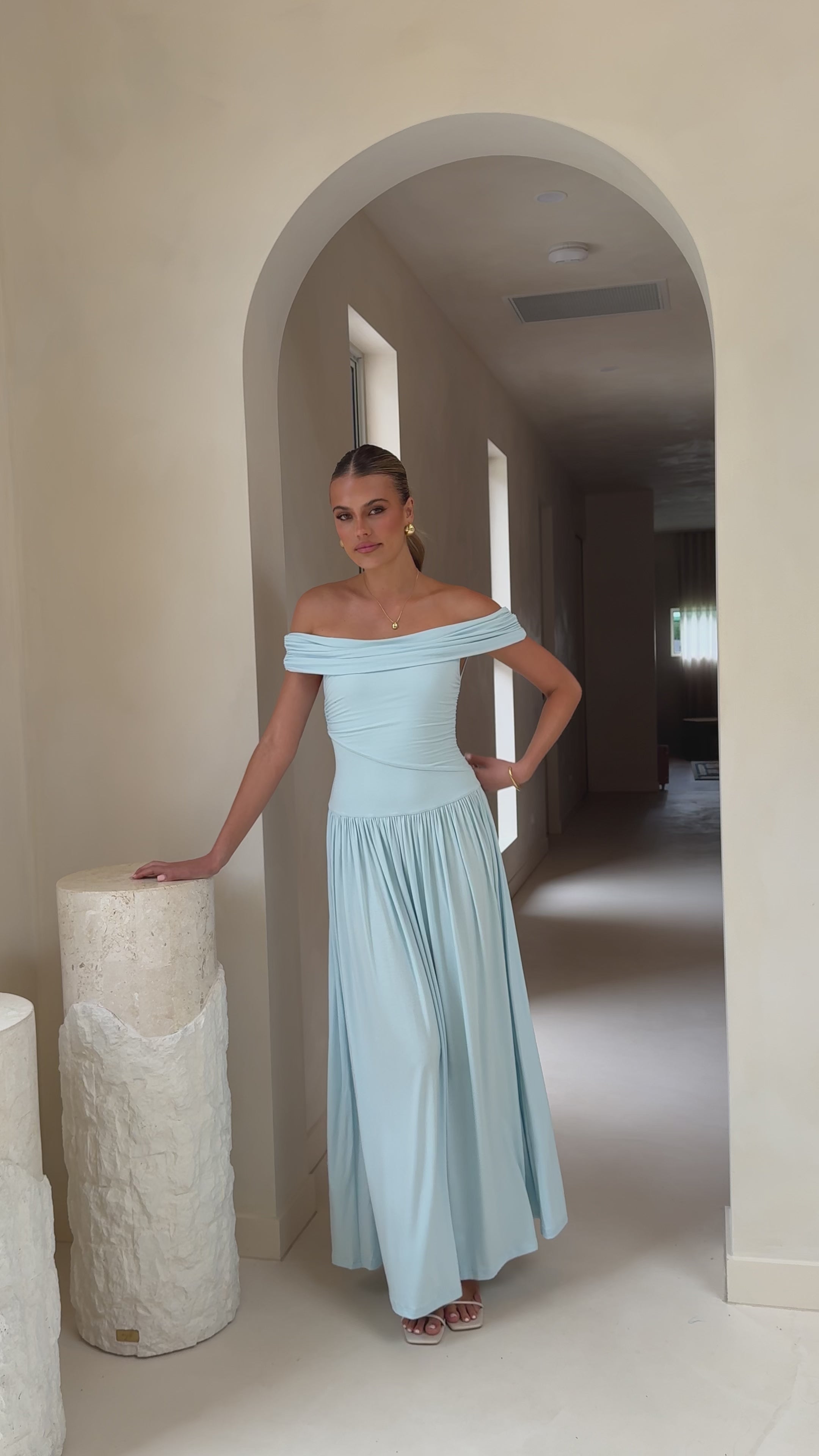 Manalla Maxi Dress - Sky Blue