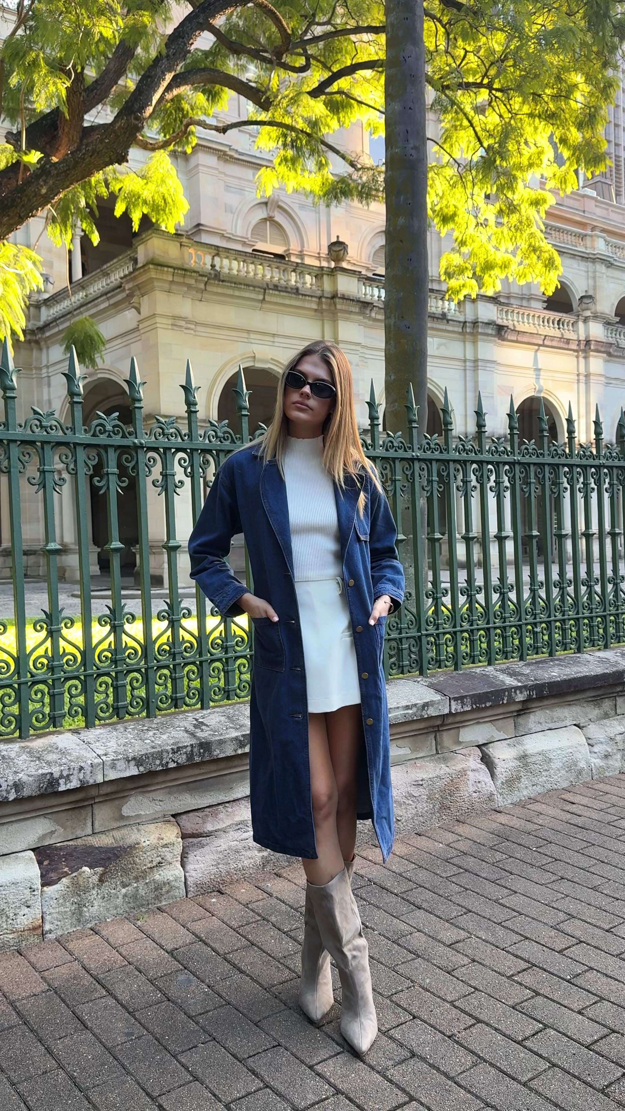 Harlequin Coat - Mid Blue Denim