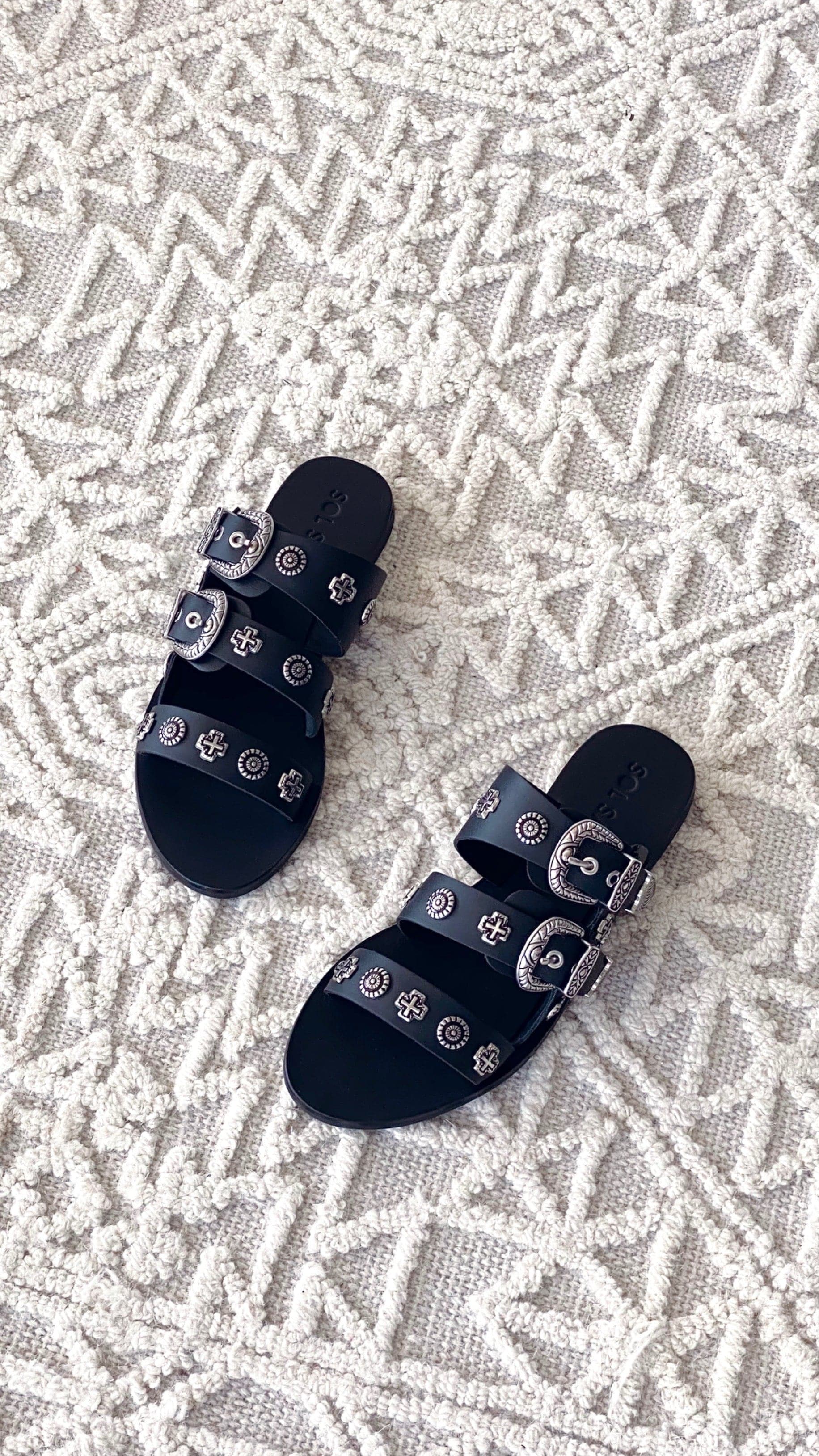 Sol Sana Eastwood Slide - Black Silver