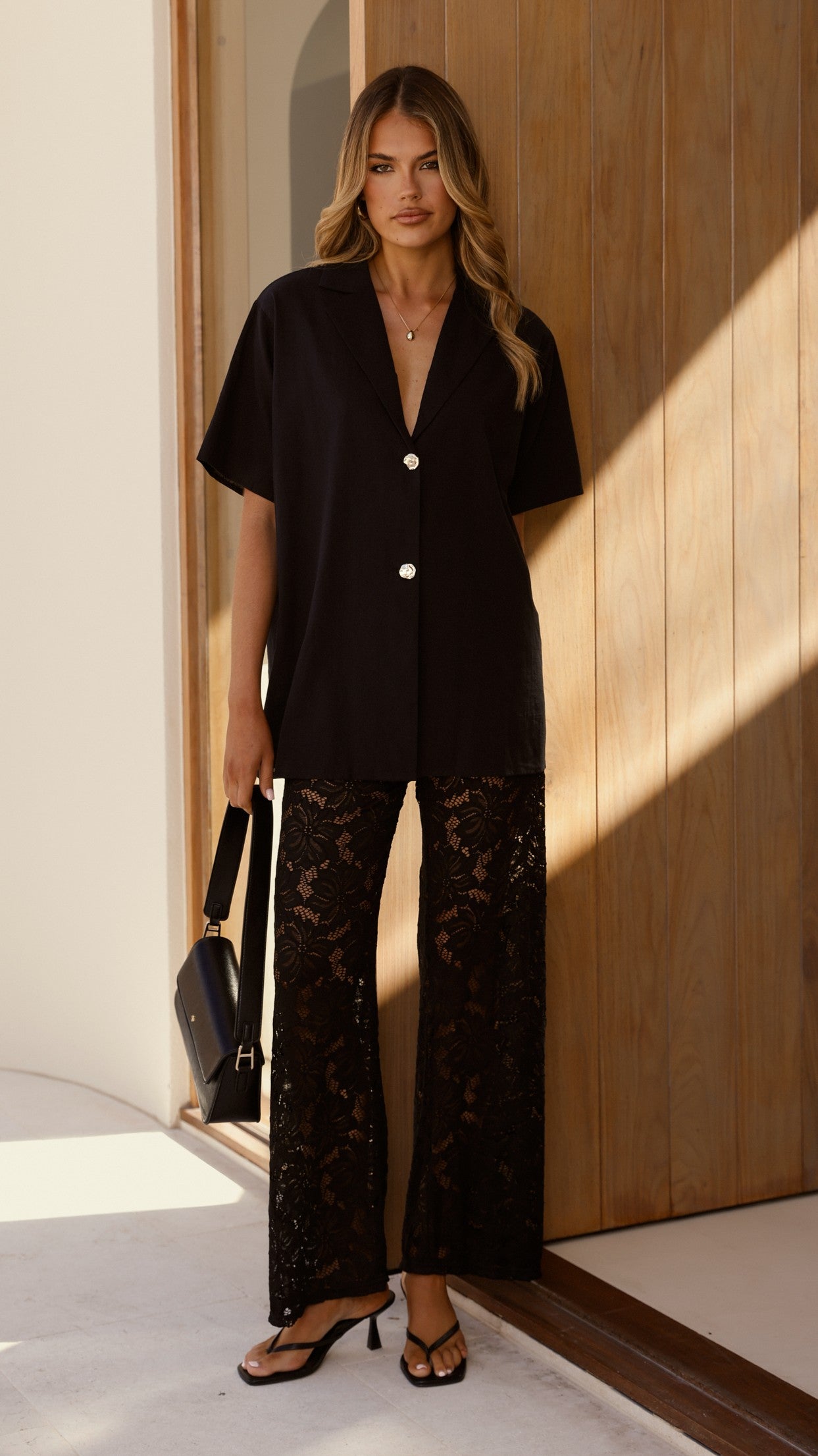 Azura Shirt And Pants Set - Black