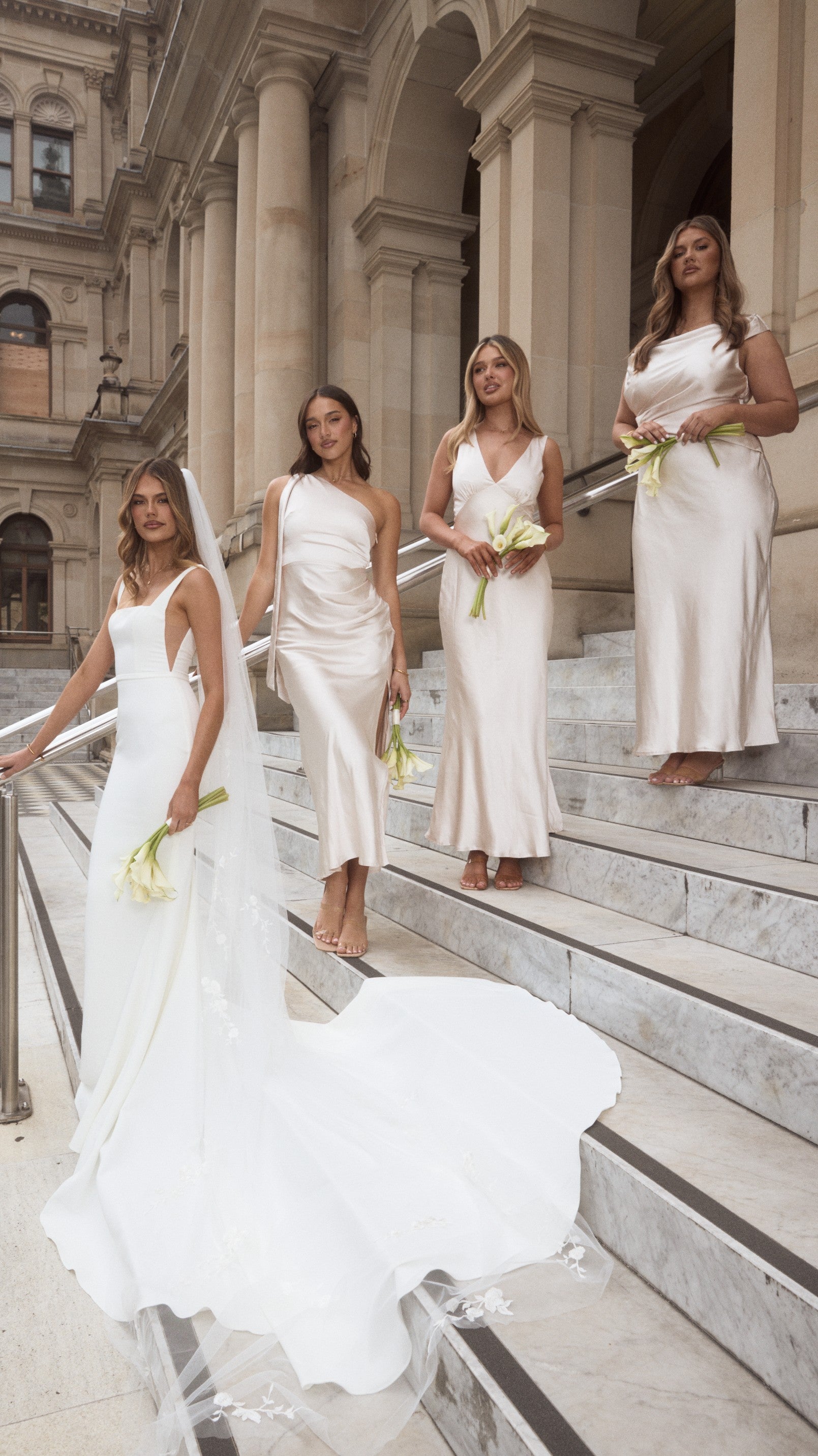 Halle One Shoulder Maxi Dress - Champagne