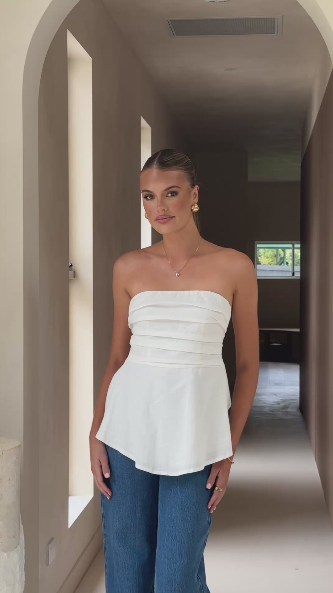 Tory Strapless Top - White