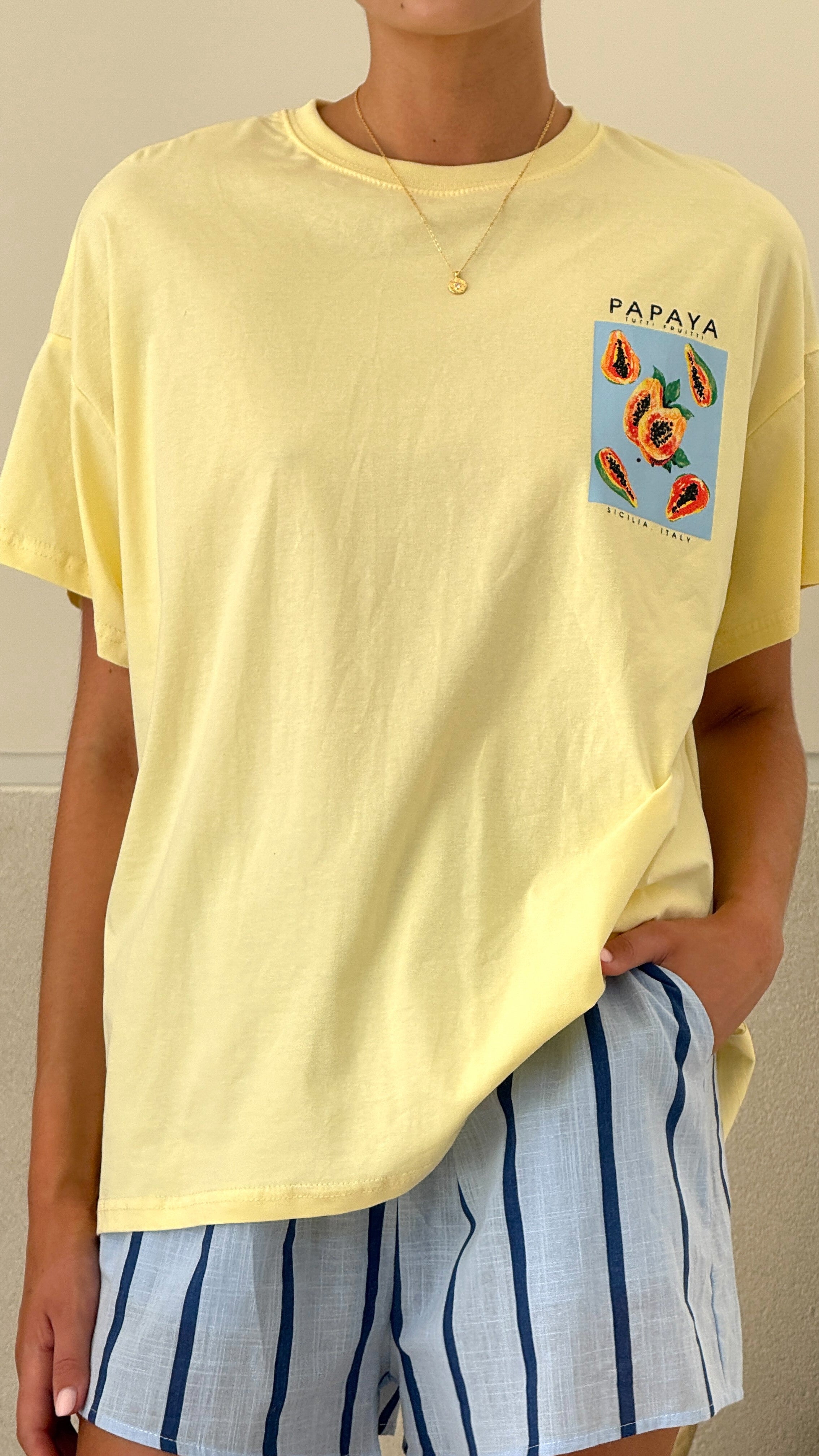 Papaya Top and Shorts Set - Yellow/Blue