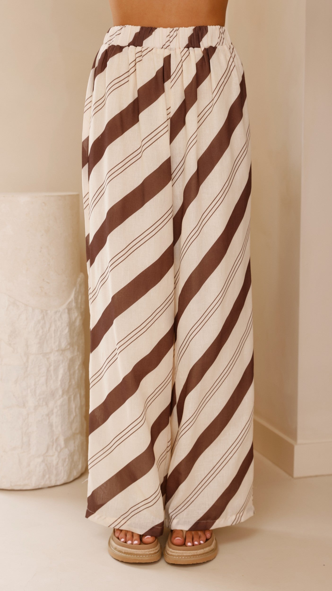 Torrey Wide Leg Pants - Cream/Cacao