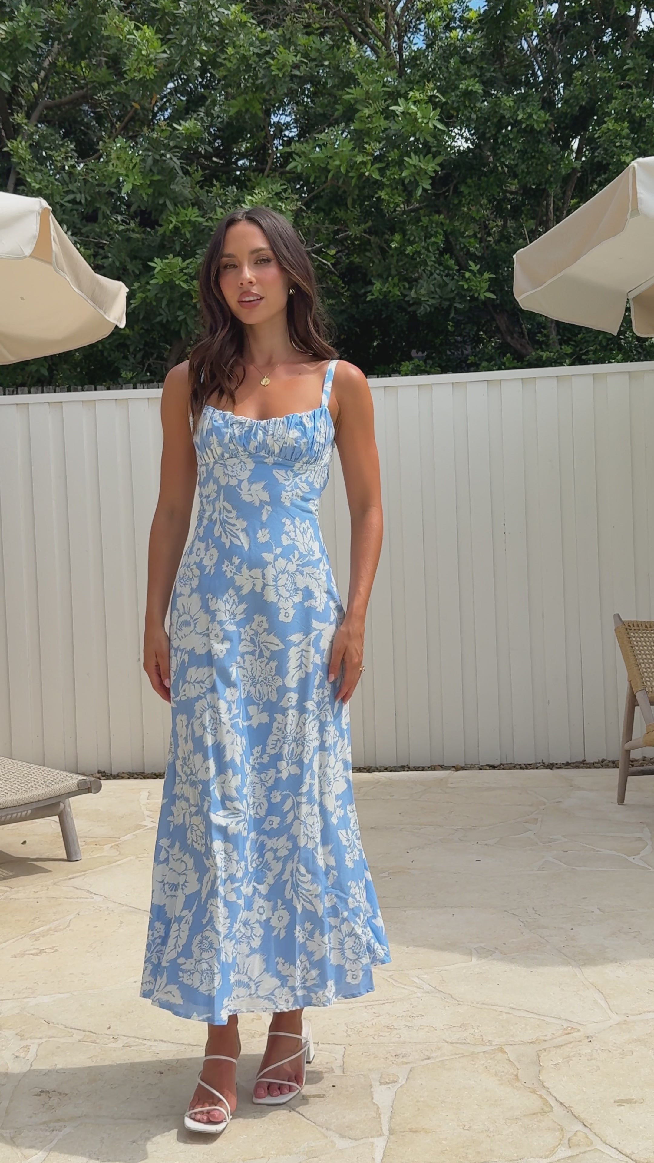 Margo Midi Dress - Blue Floral