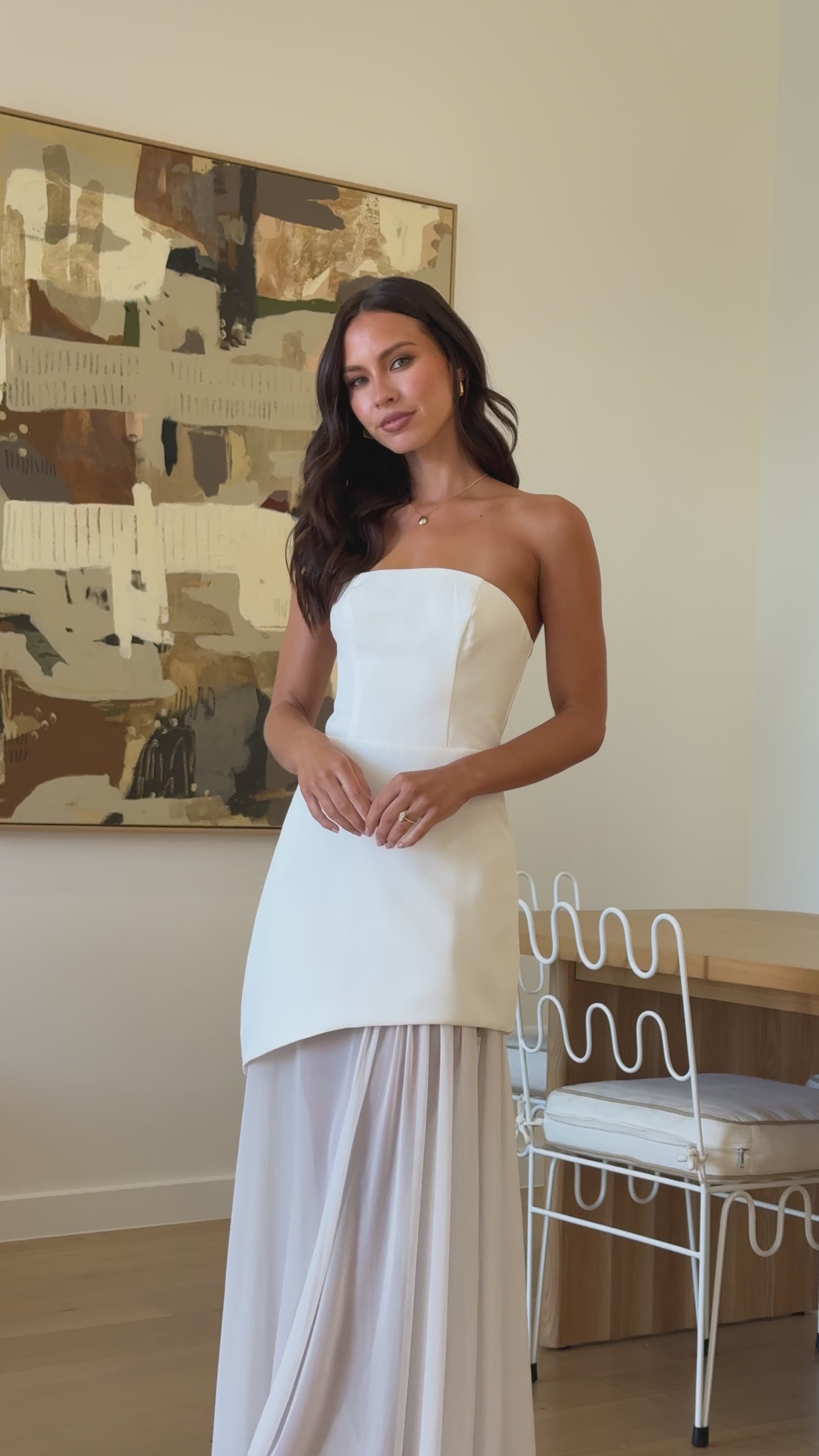 Fenella Asymmetrical Maxi Dress - White
