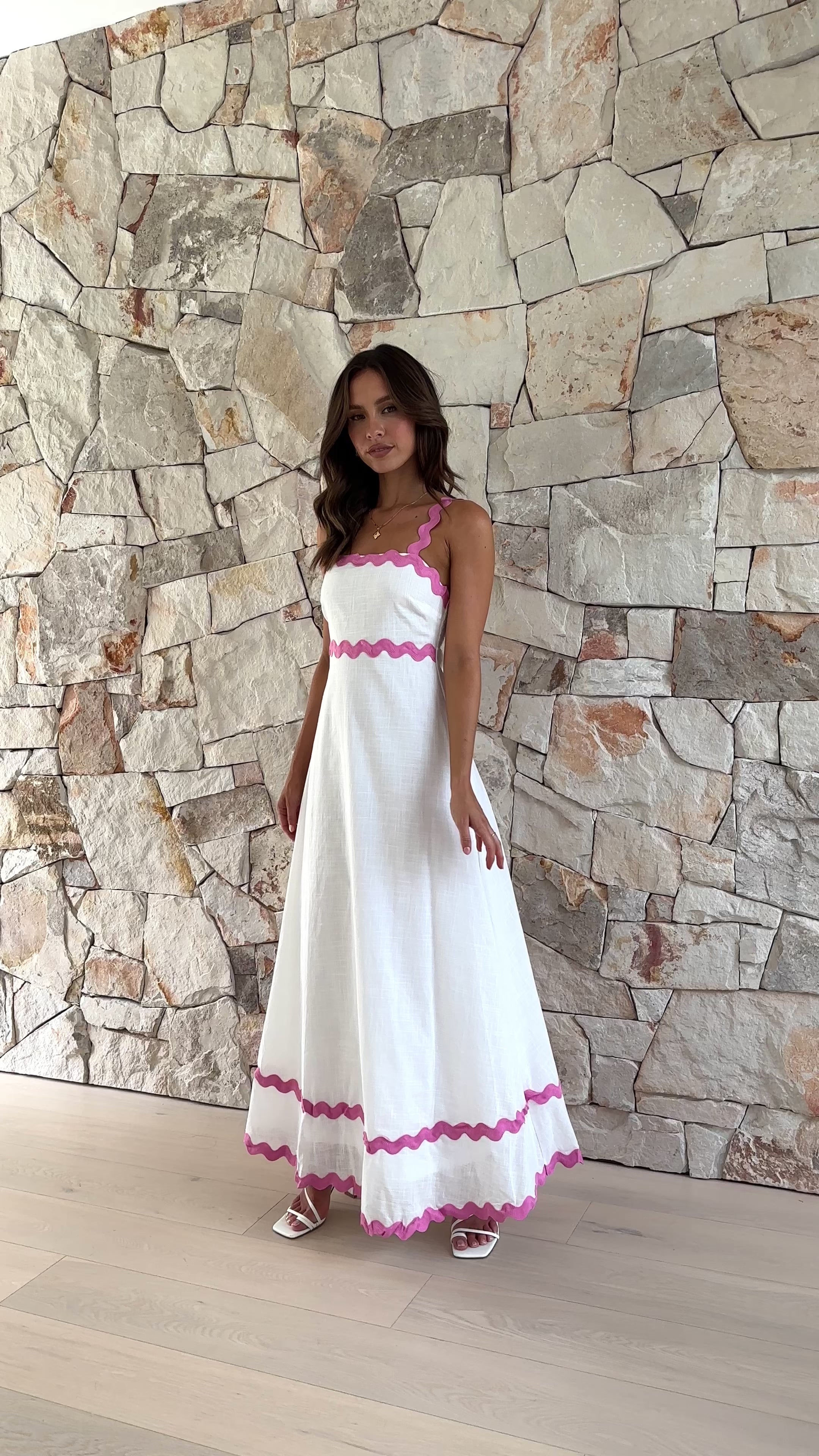Daleyza Maxi Dress - White / Pink