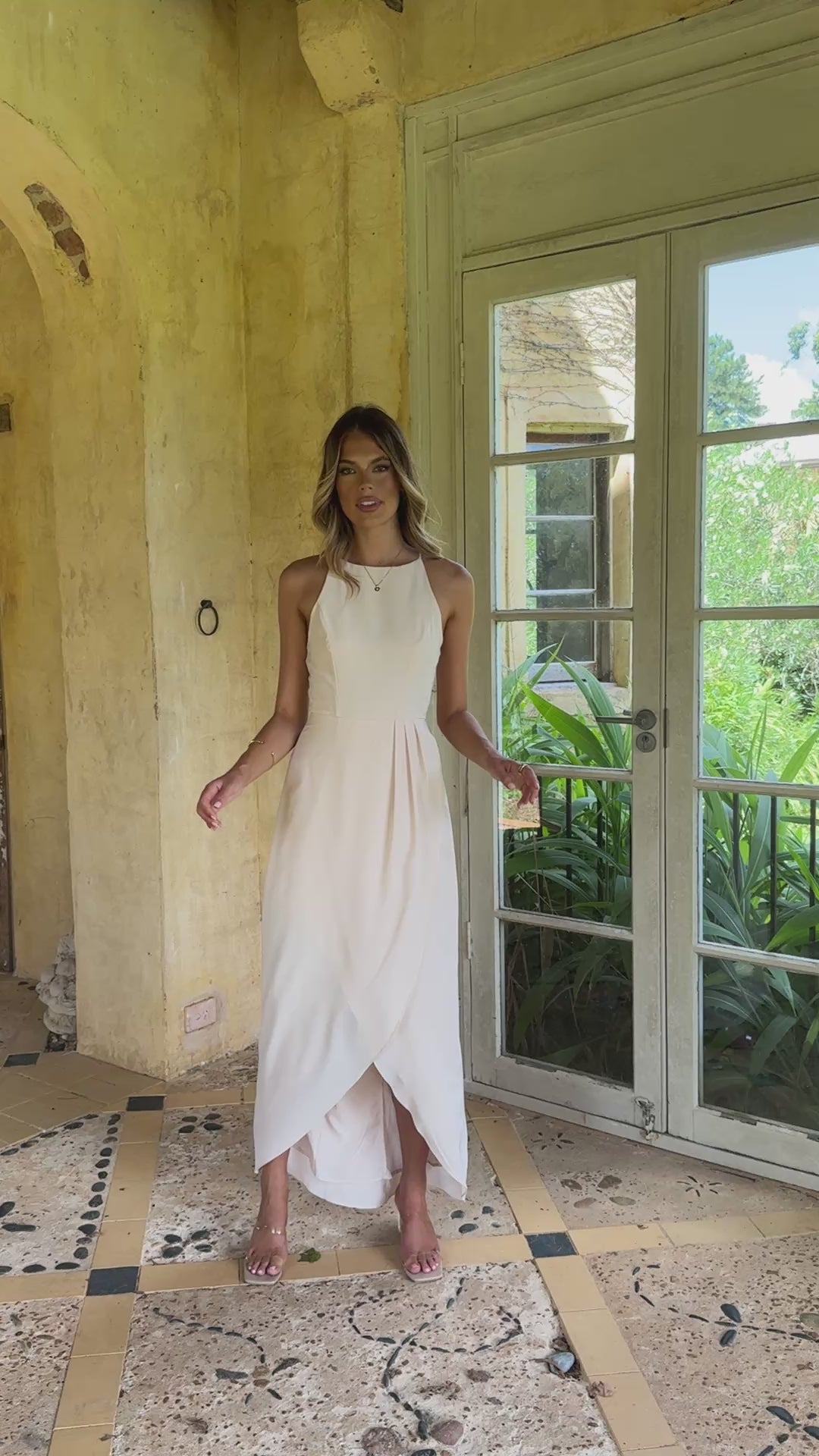 Genevieve Boat Neck Maxi Dress - Ivory