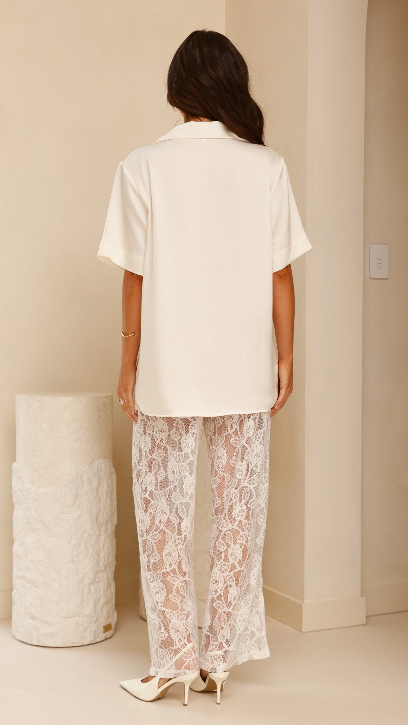 Courtney Button Up Shirt - Cream