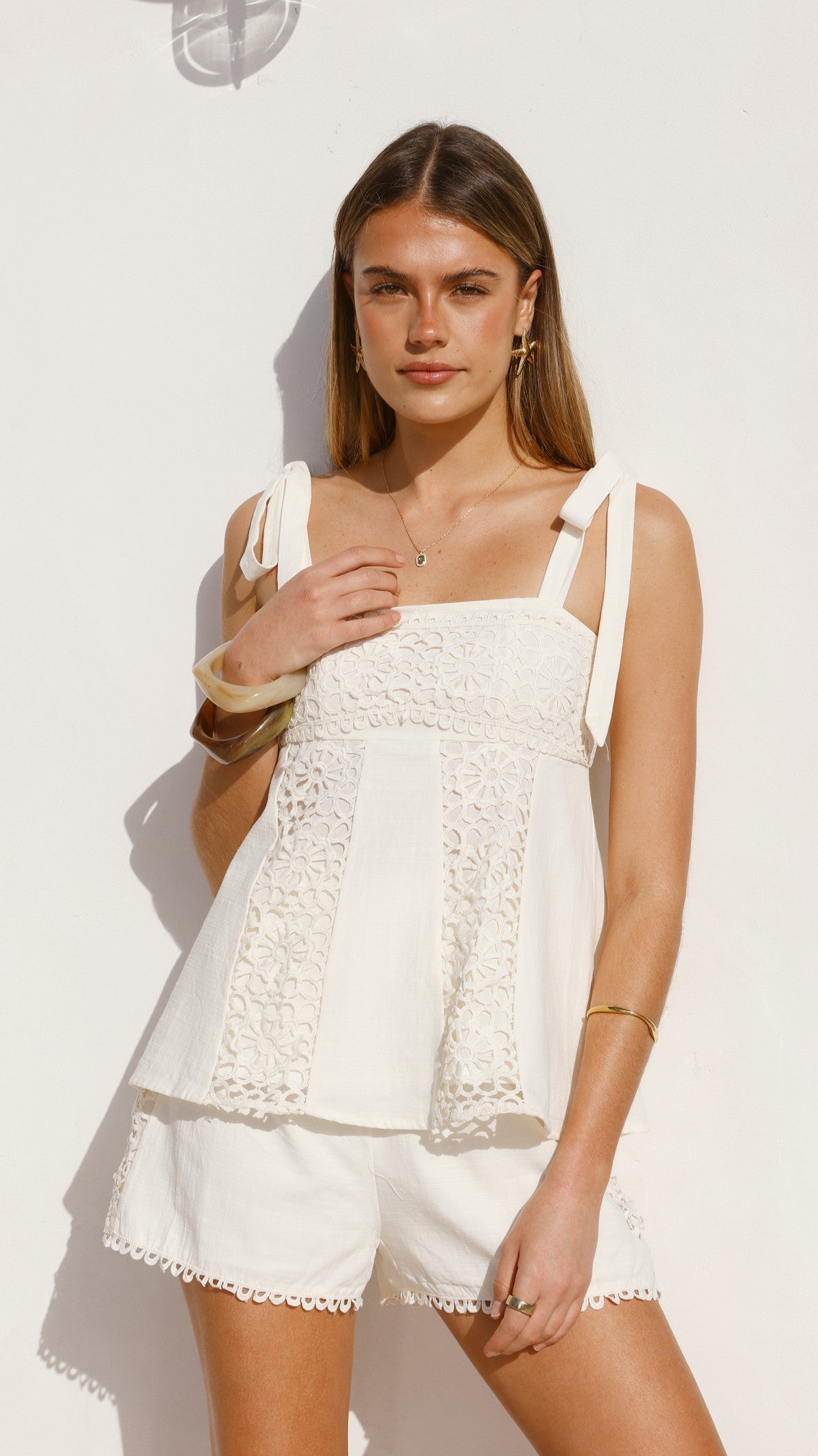 Kamara Tie Top - Cream