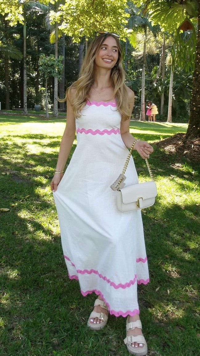 Daleyza Maxi Dress - White / Pink