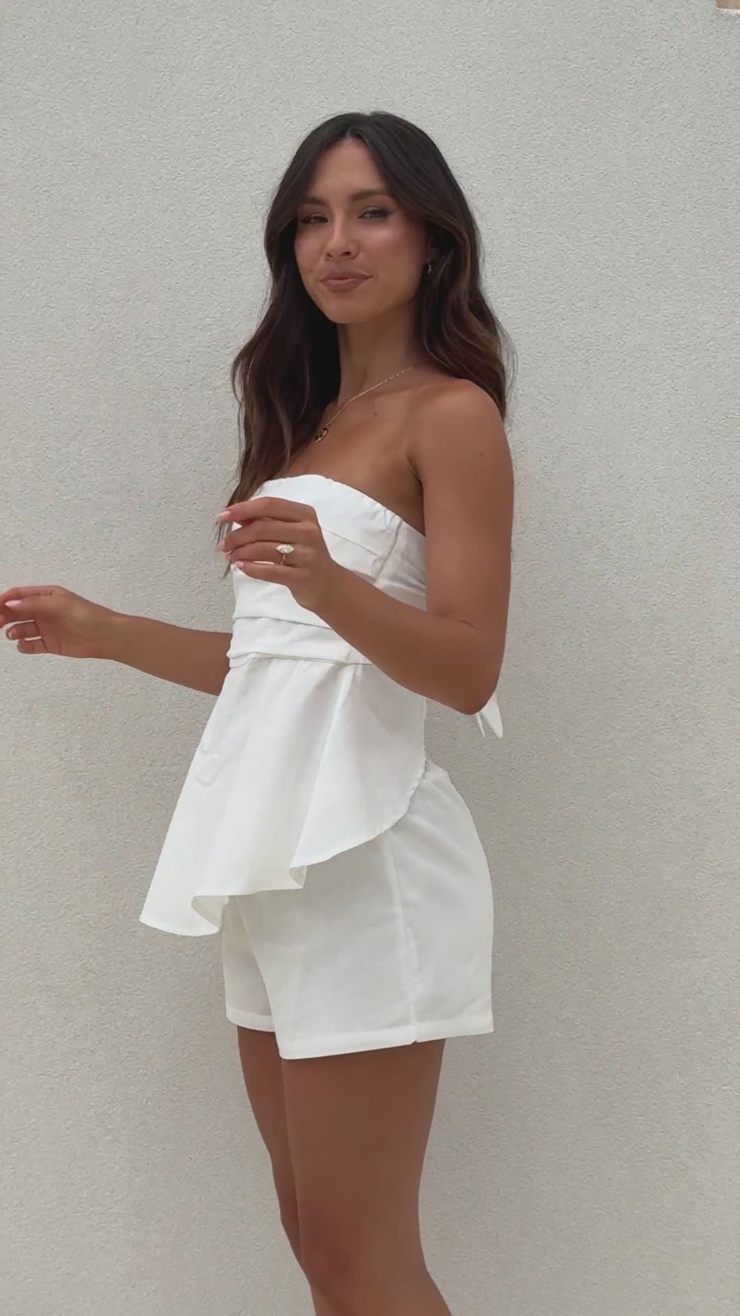 Tory Strapless Top - White