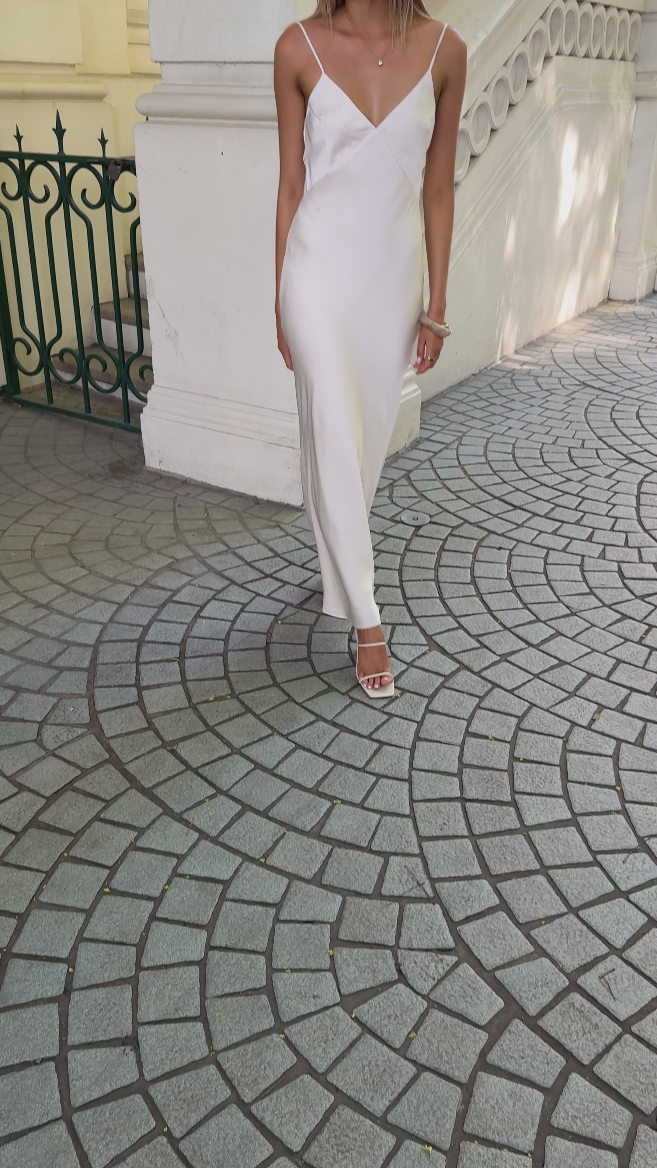 Harper Thin Strap Maxi Dress - Ivory