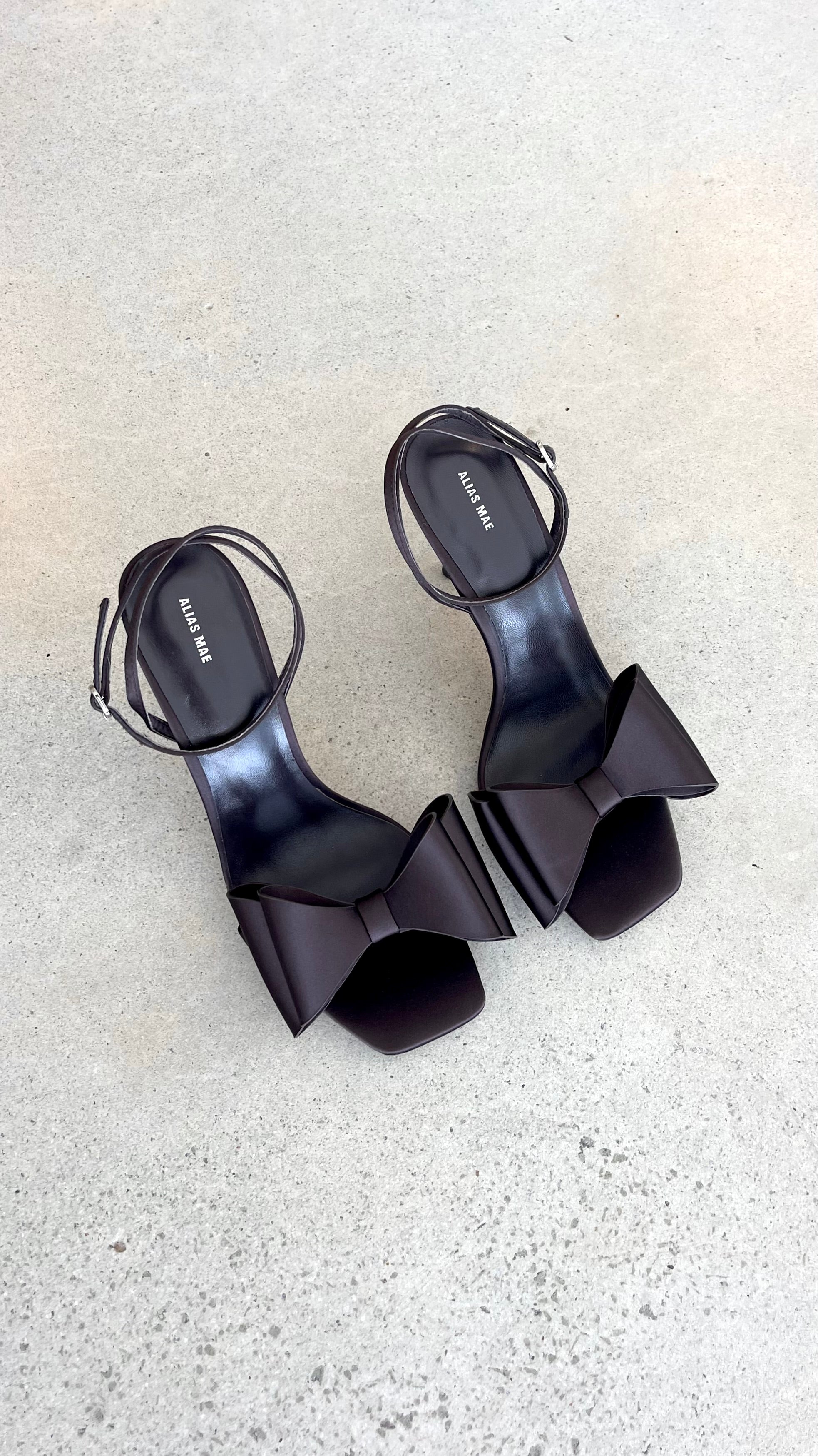 Gabby Heel - Choc Satin