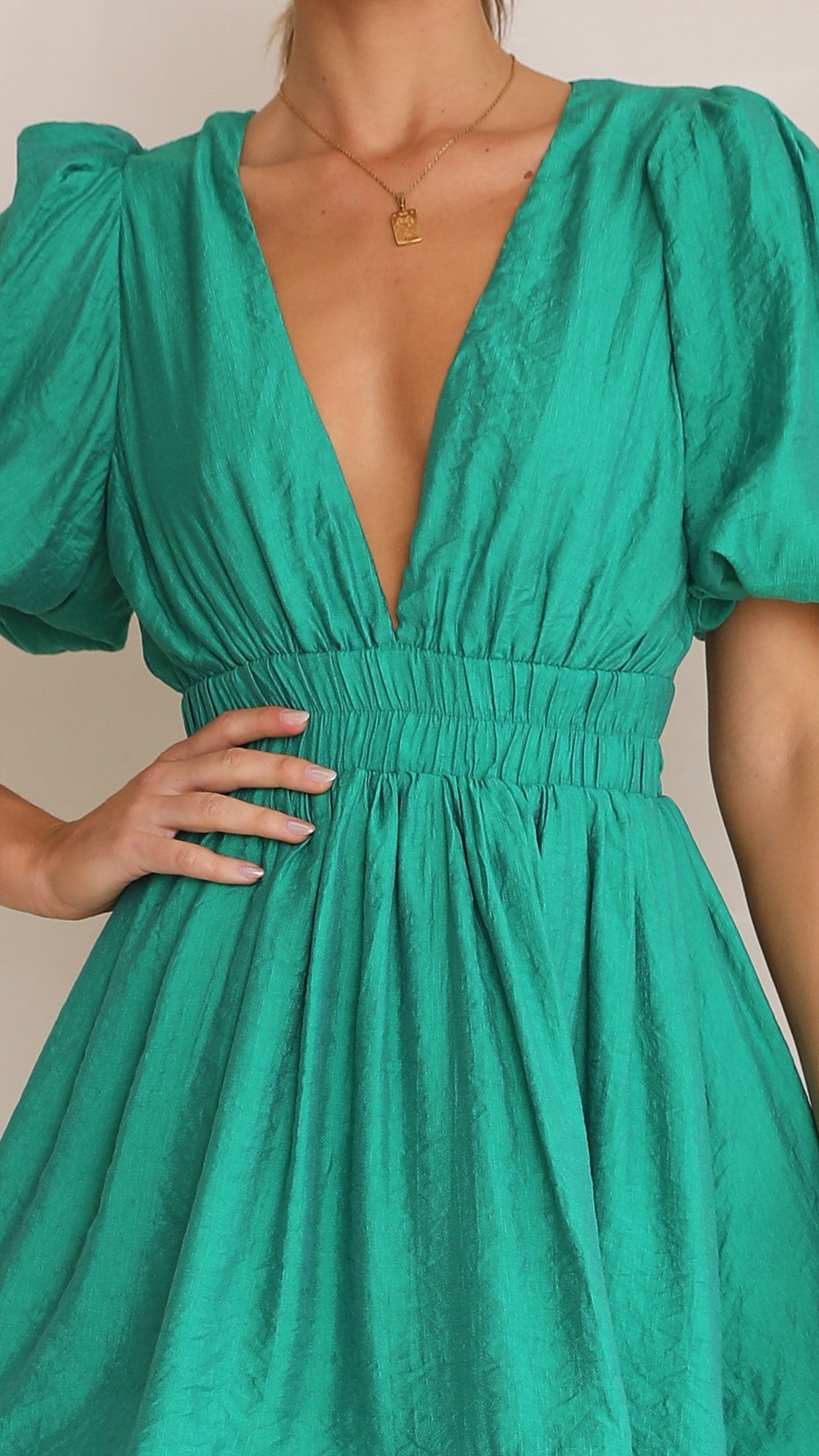 Erin Mini Dress - Emerald