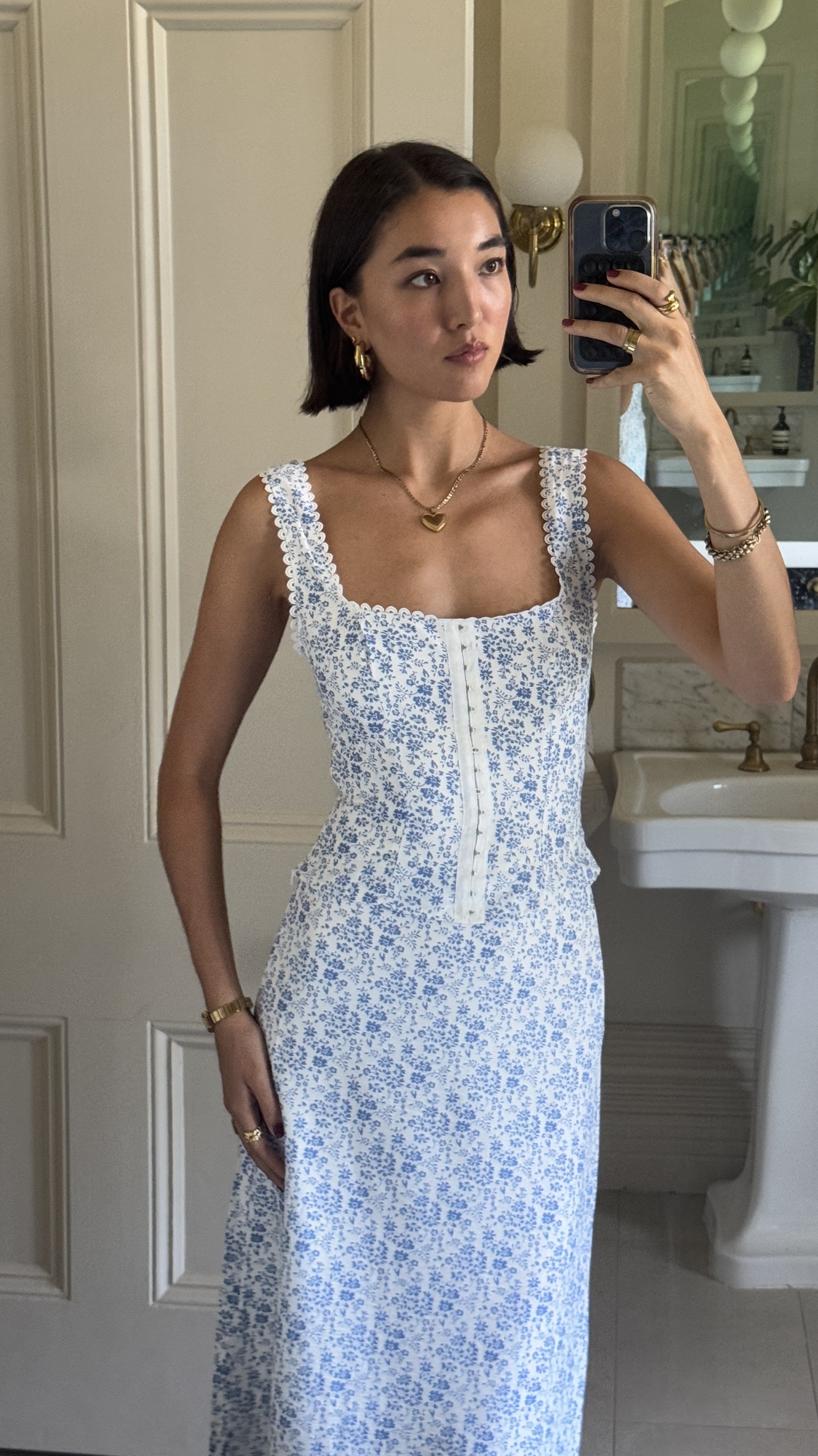 Mylah Top - Blue Floral