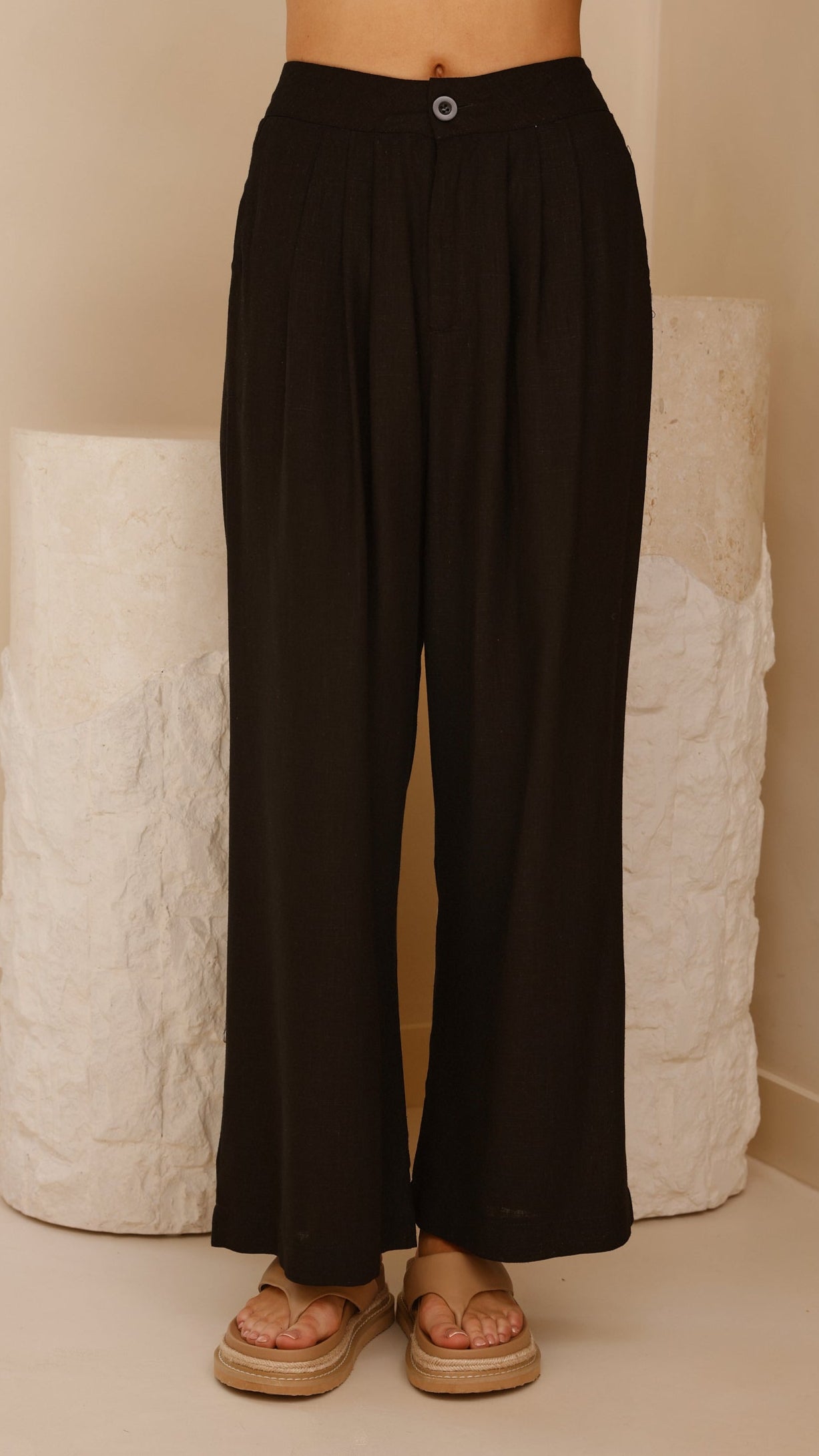 Lexi Linen Pants - Black