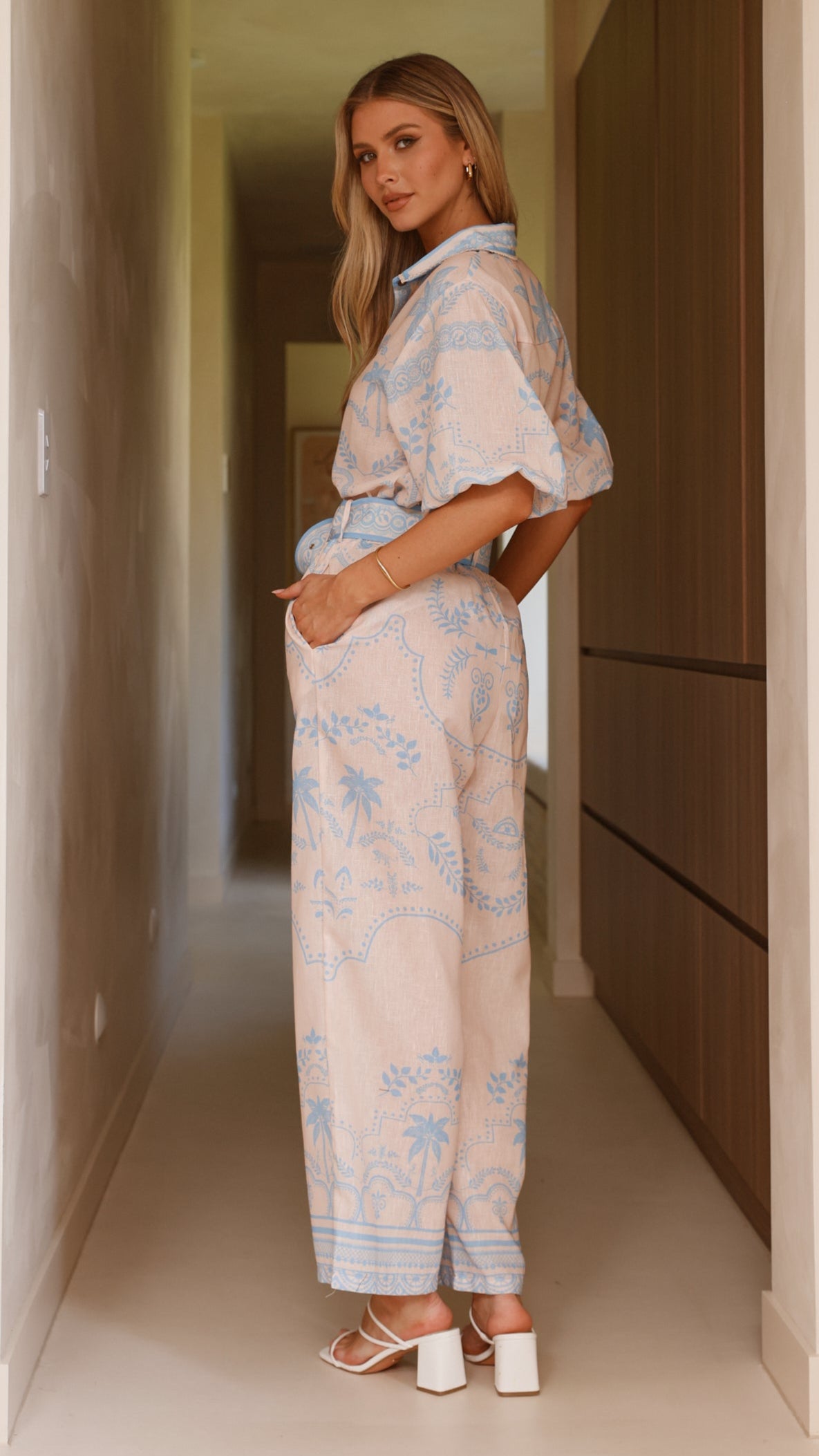 Xander Wide Leg Pants - Blue