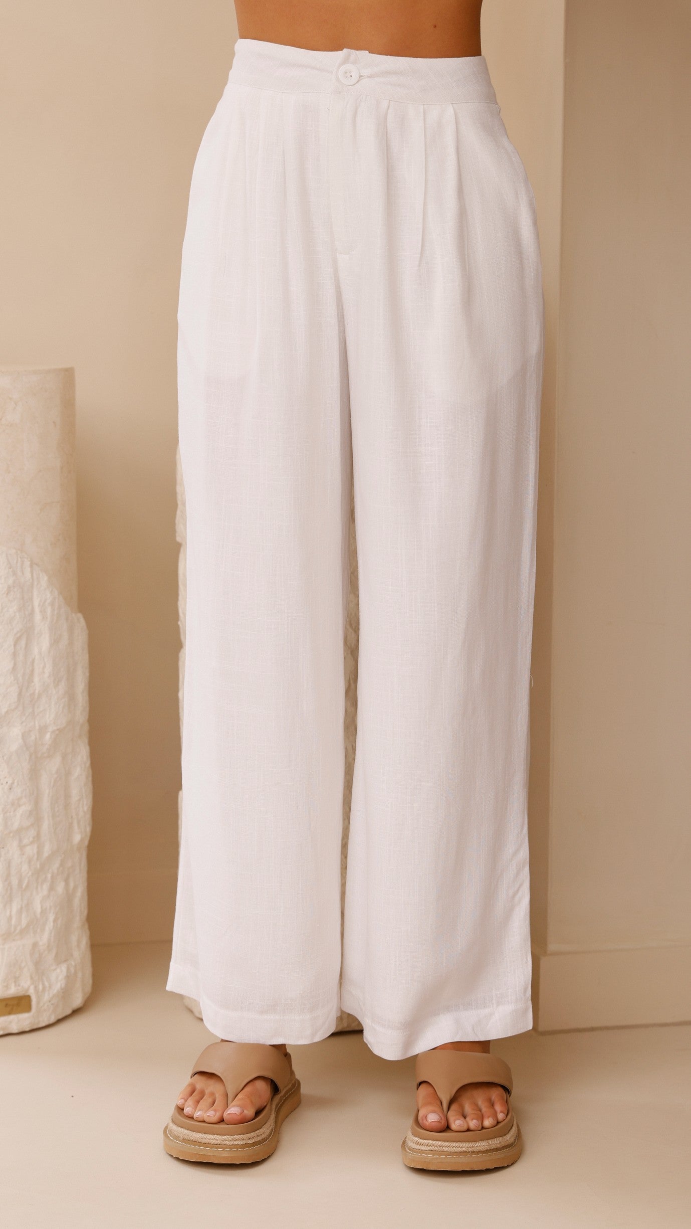 Lexi Linen Pants - White