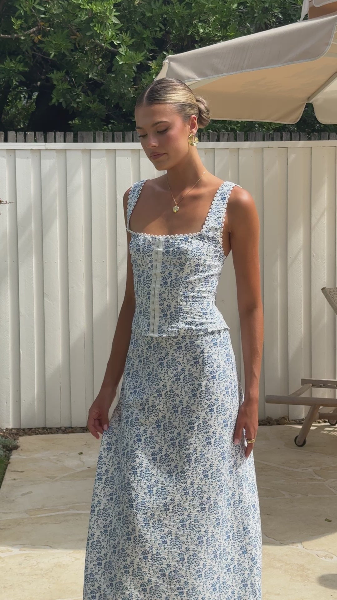 Mylah Top - Blue Floral