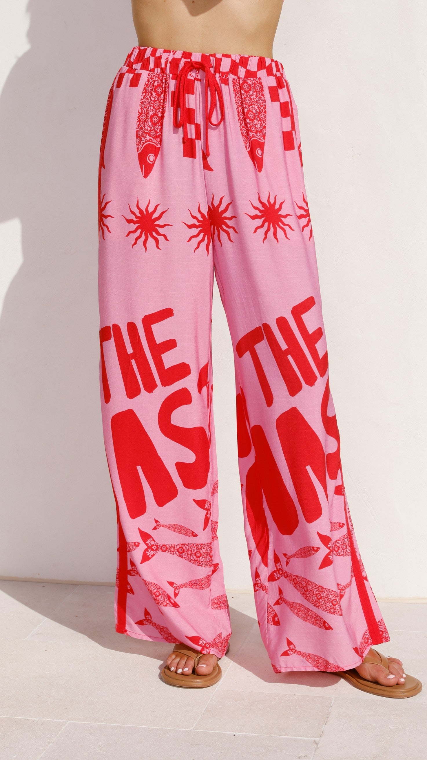 Kanya Pants - Pink/Red Tide