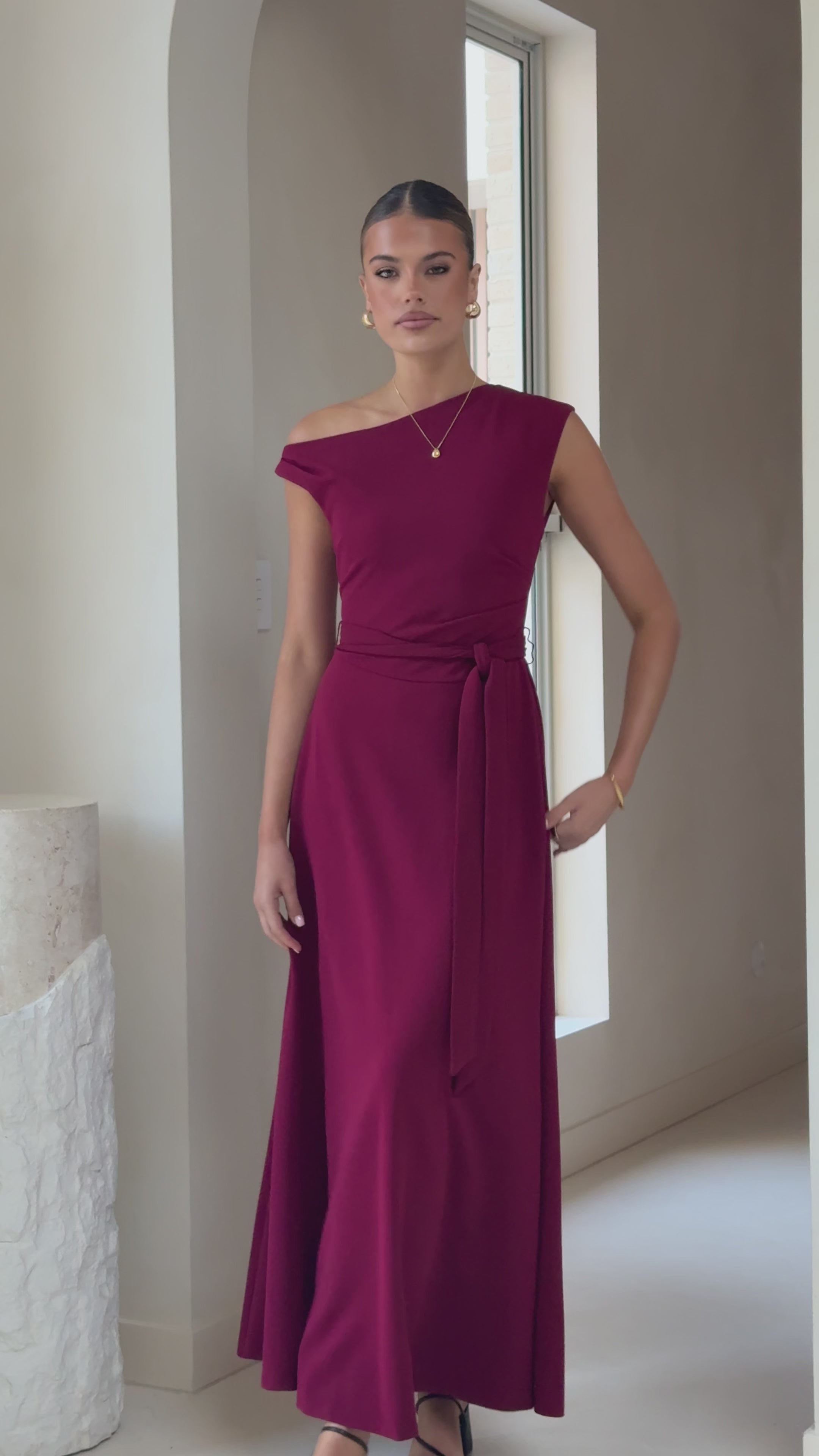 Gemma Maxi Dress - Burgundy