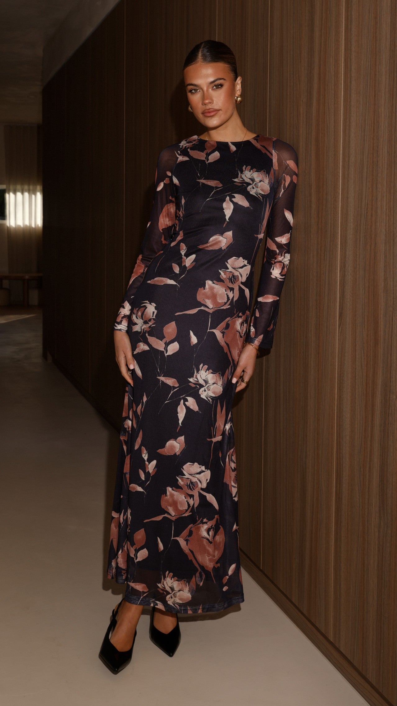Koah Long Sleeve Maxi Dress - Flower Print