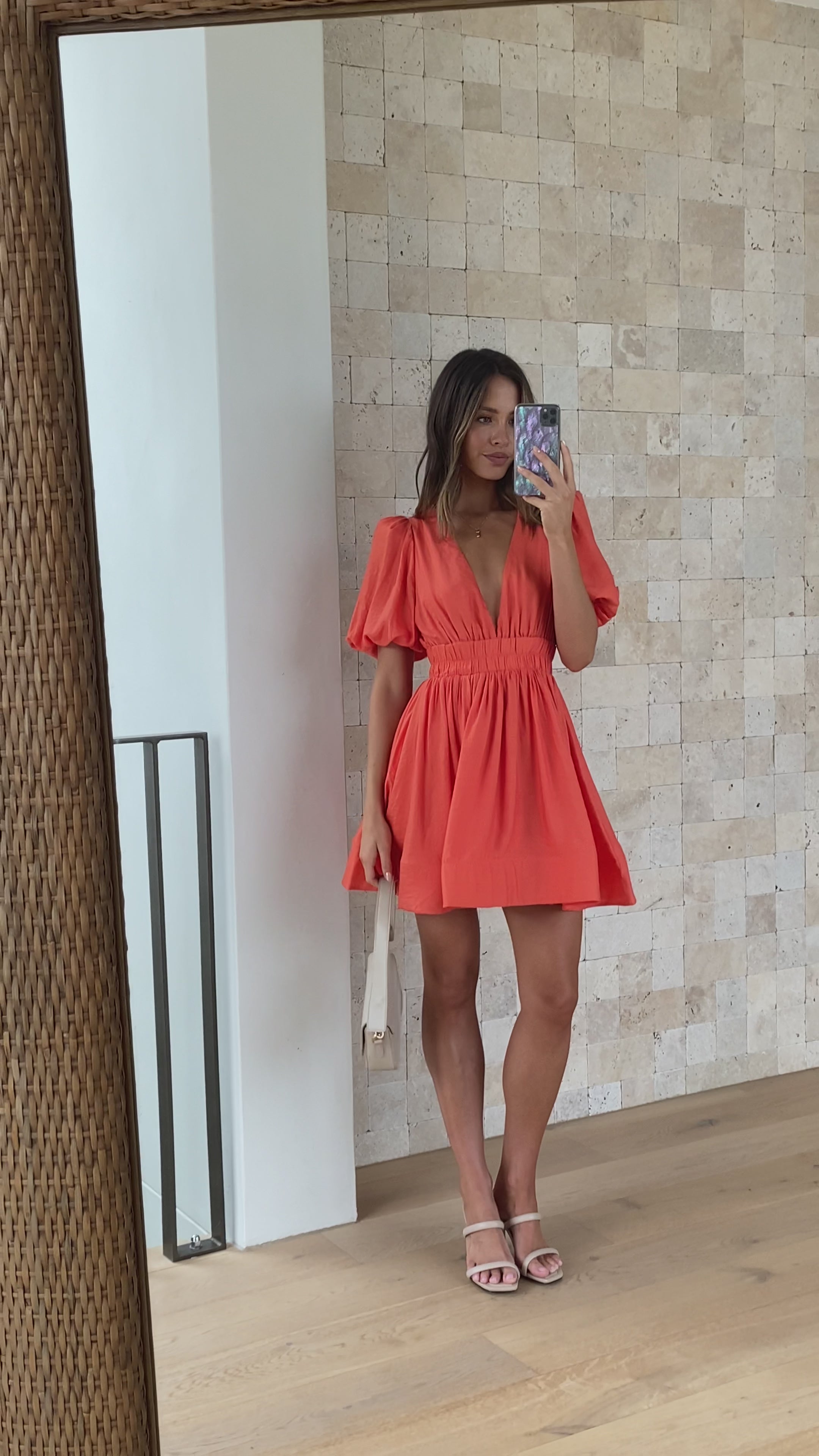 Erin Mini Dress - Melon