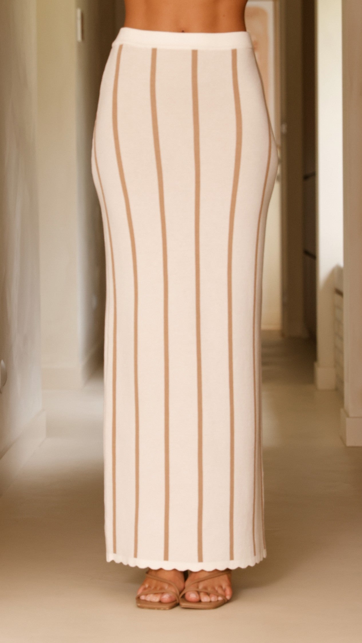 Cindy Maxi Skirt - White/Beige
